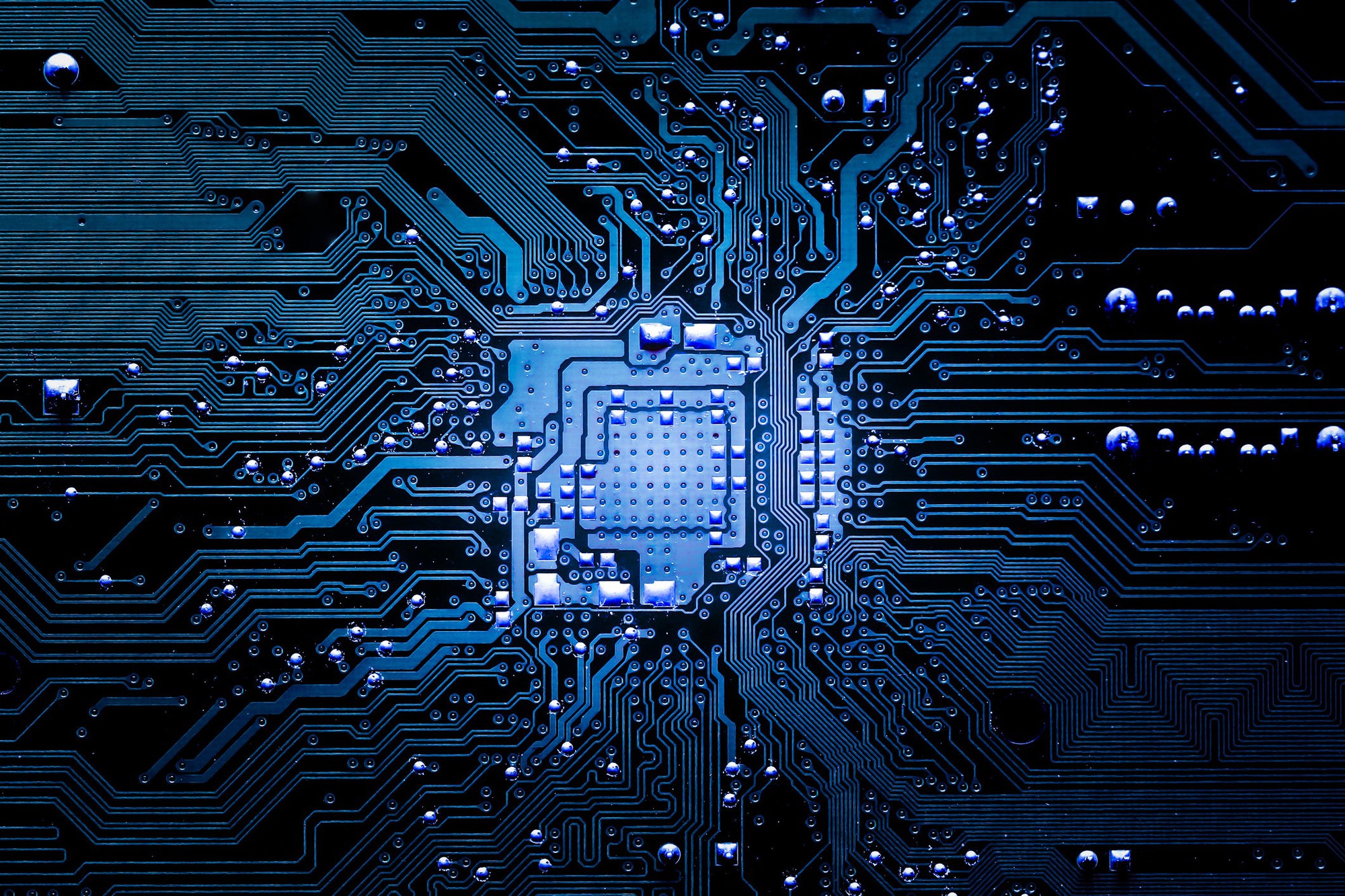 Graphic of a semiconductor illuminated.
