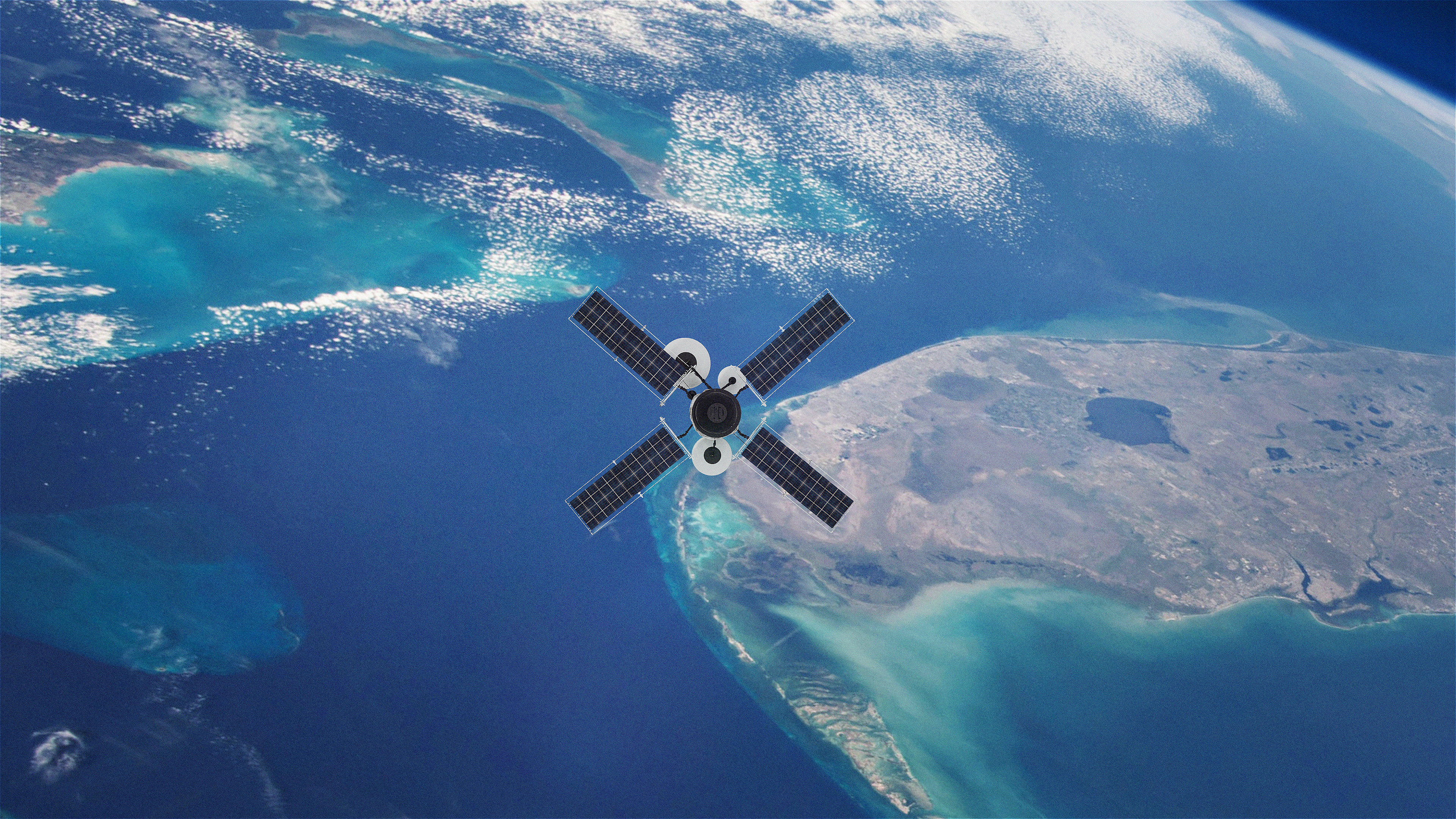 A satellite orbits Earth. Aerospace and defense is Honeywell's largest business segment.