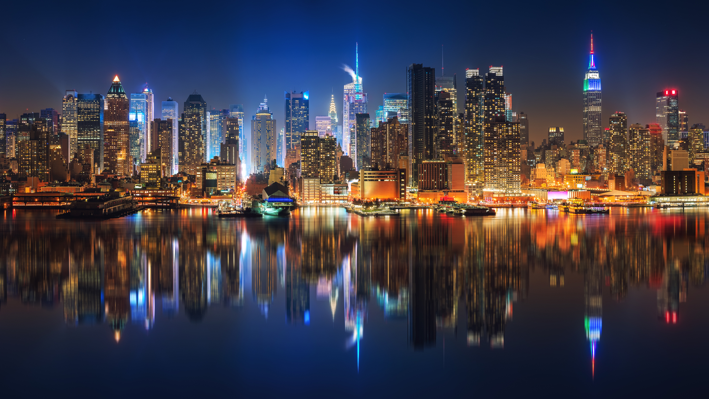 New York City at night.