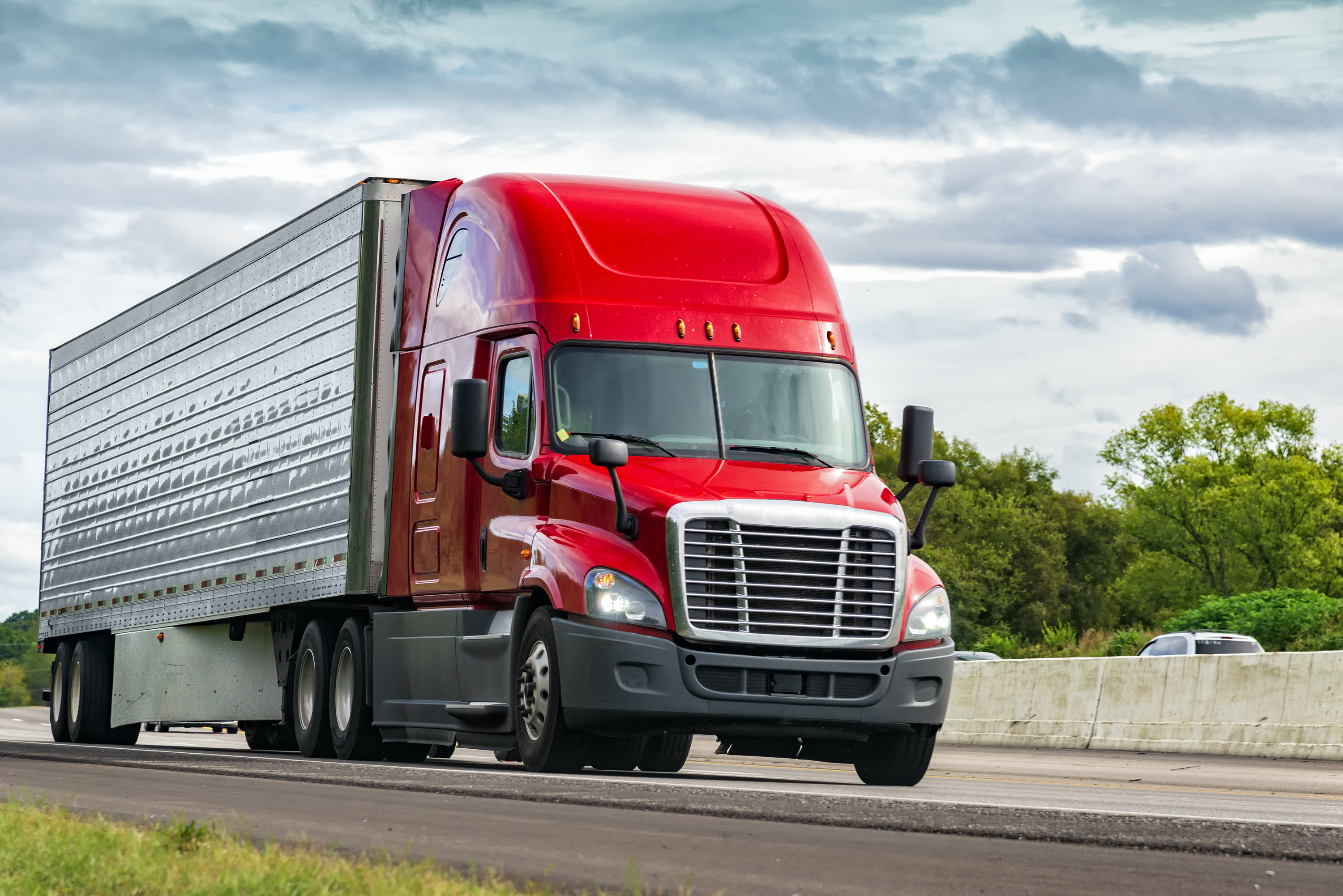 Heavy-duty truck on a highway.