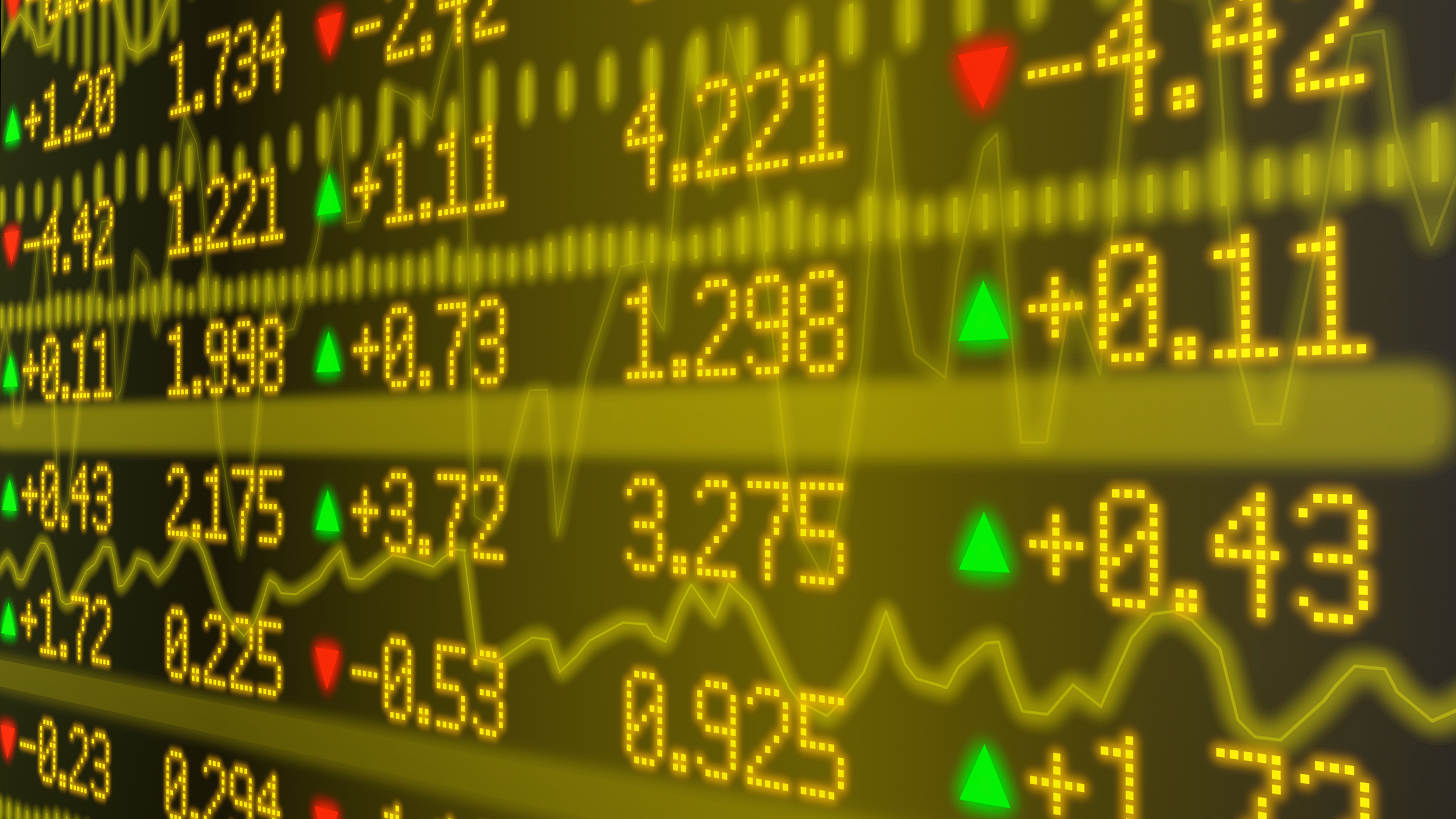 A stock ticker board.