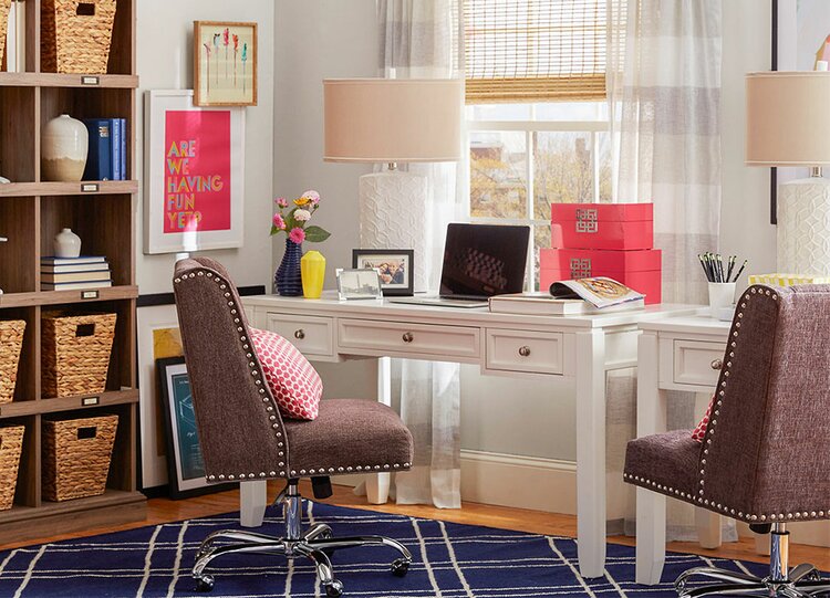 A home office setup demonstrated by Wayfair