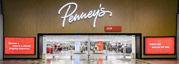 The entrance of a JC Penney store.