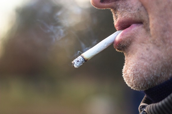 Man smoking.
