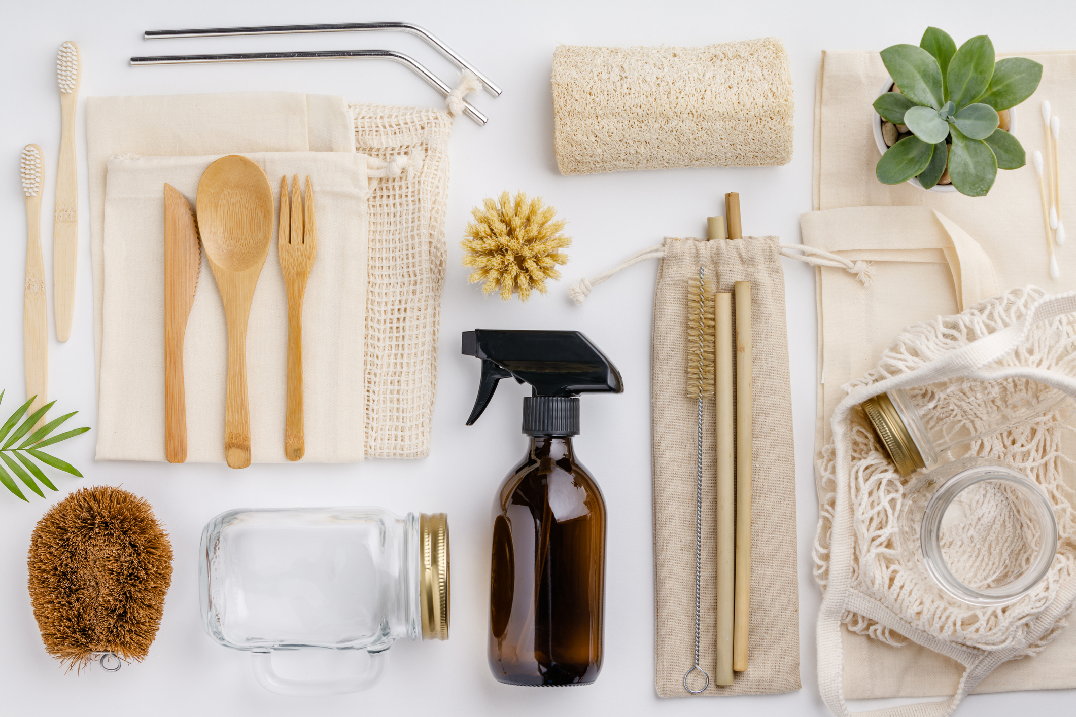 A selection of natural kitchen items.