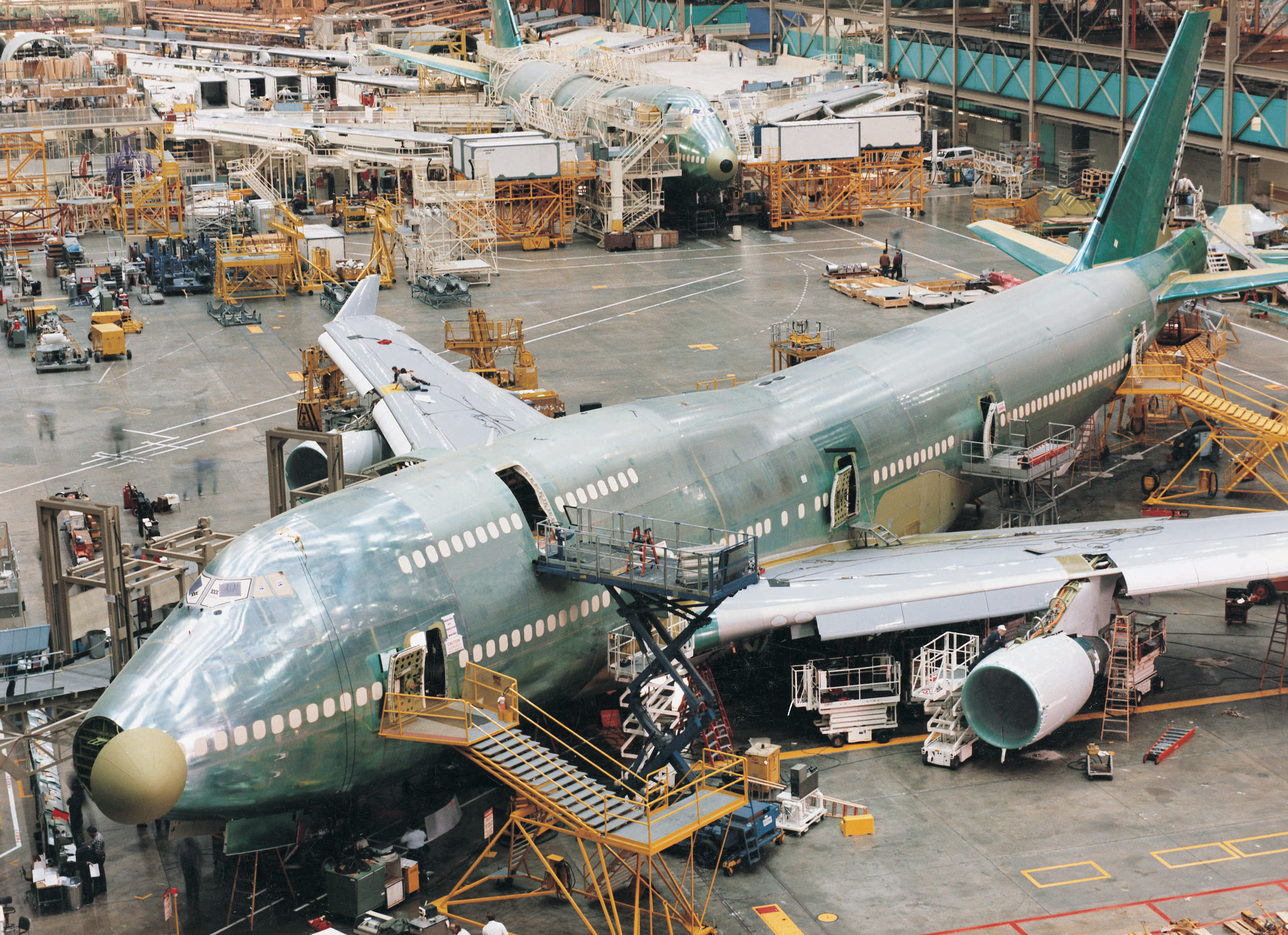 An aerospace assembly line.
