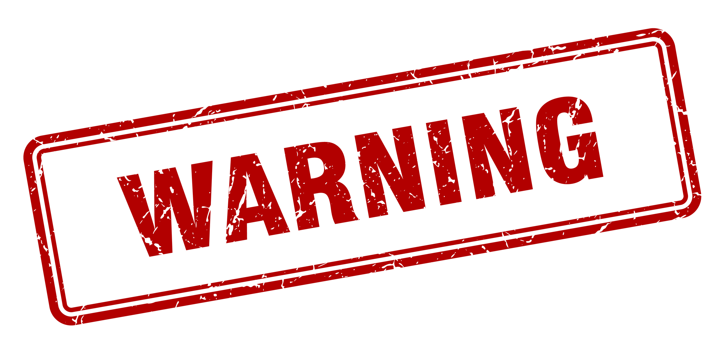 A warning label stamp.
