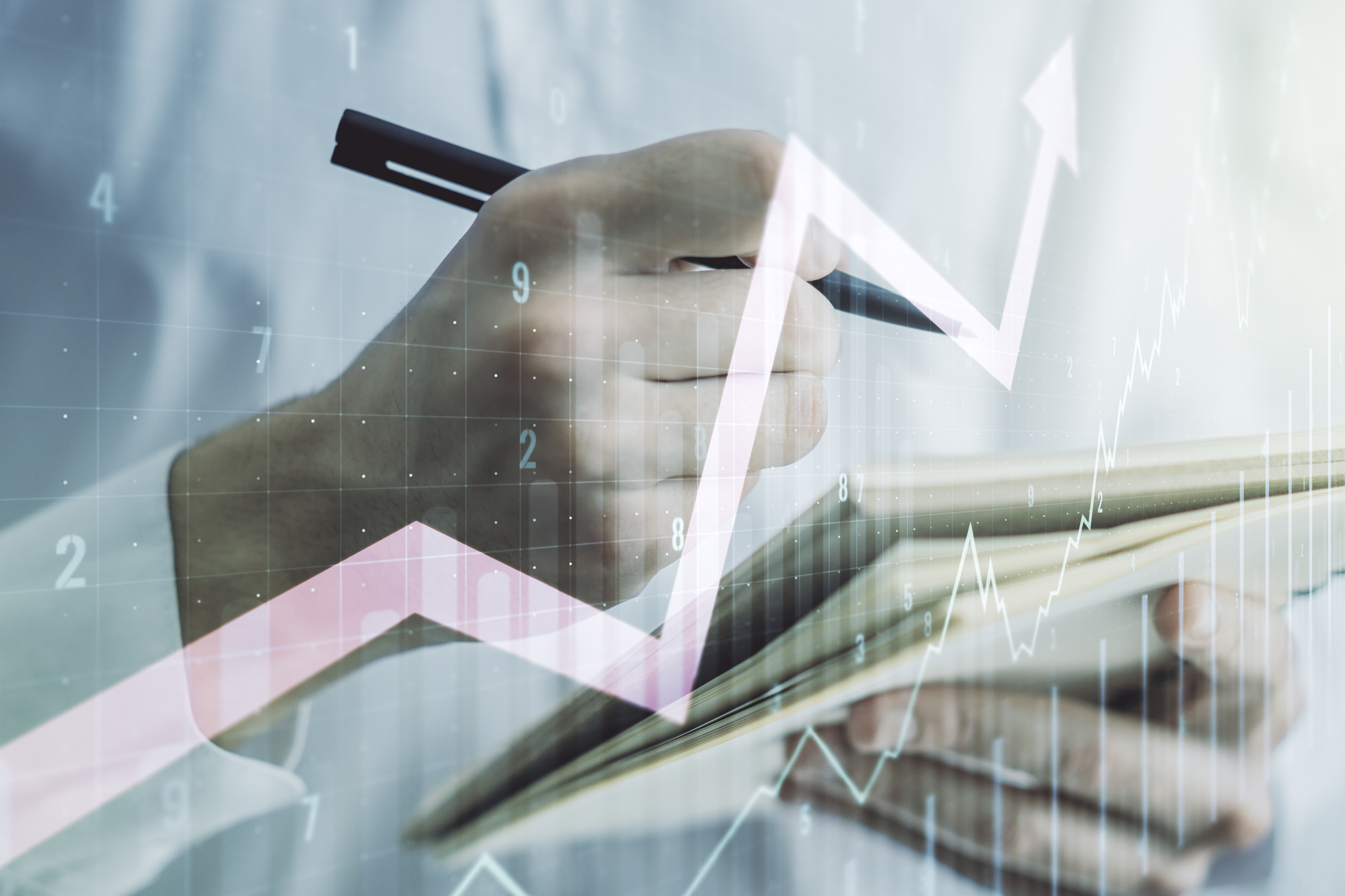 A rising stock chart.