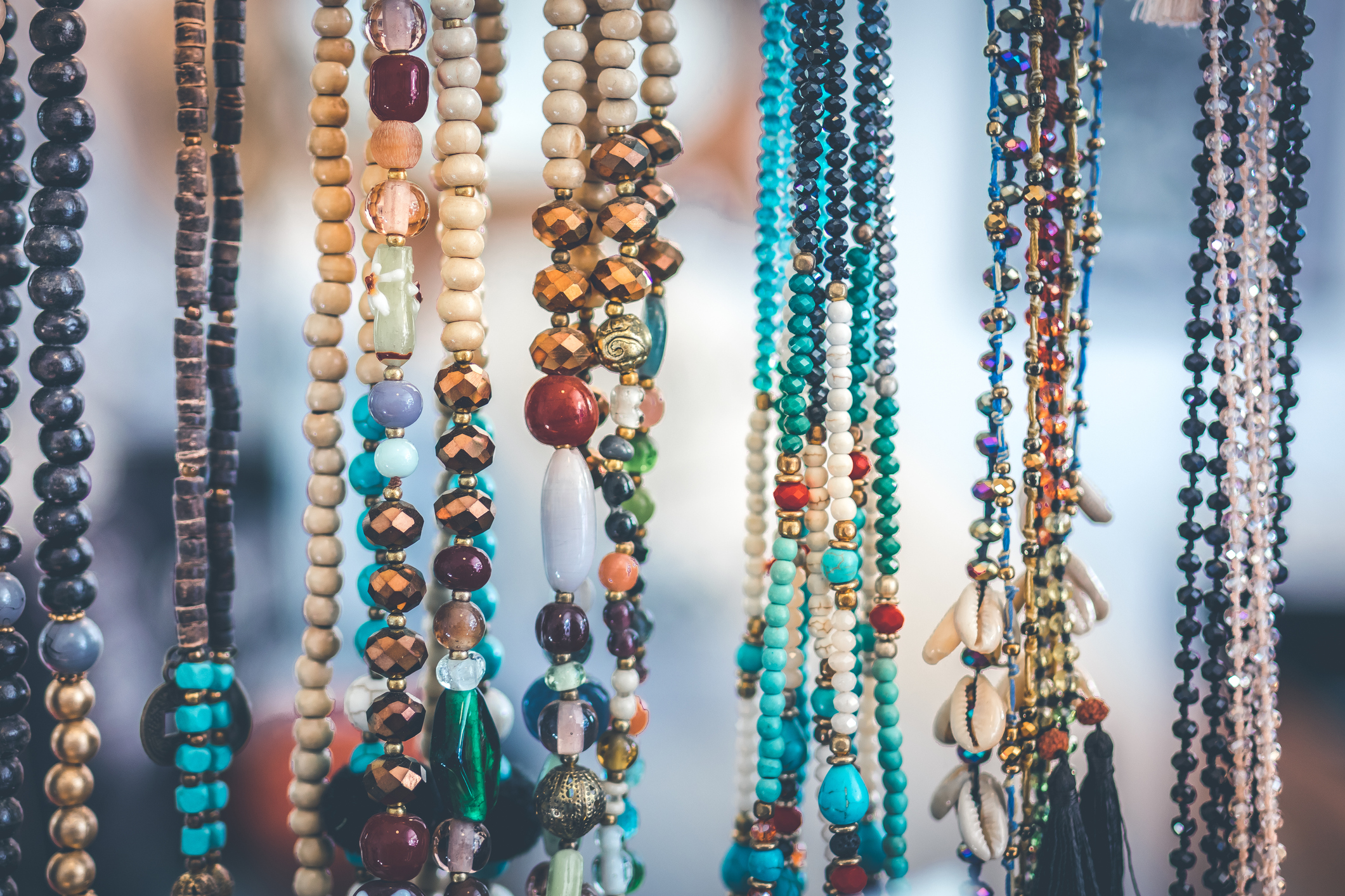 Handmade necklaces.