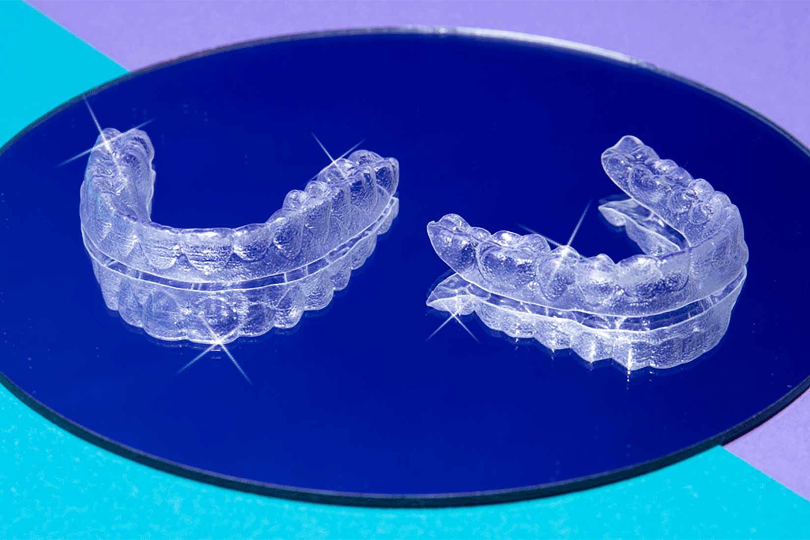 Two SmileDirectClub aligners.