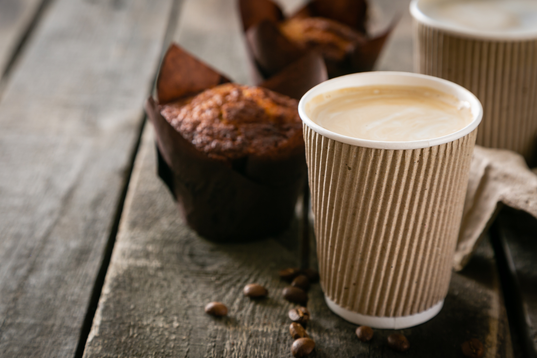 Cup of coffee and a muffin