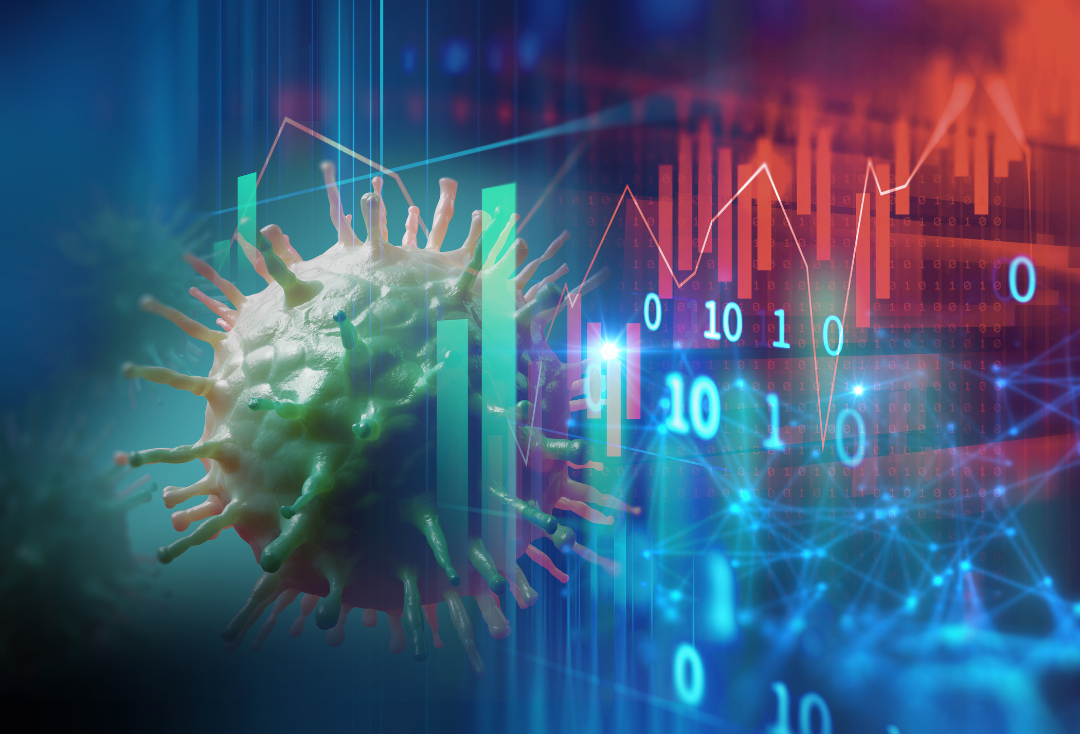 Coronavirus and business charts.