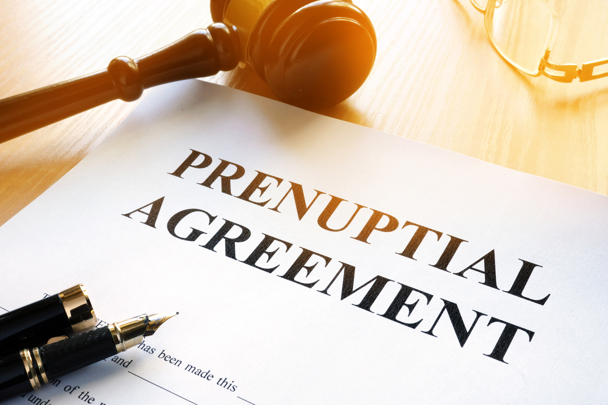 A prenuptial agreement.