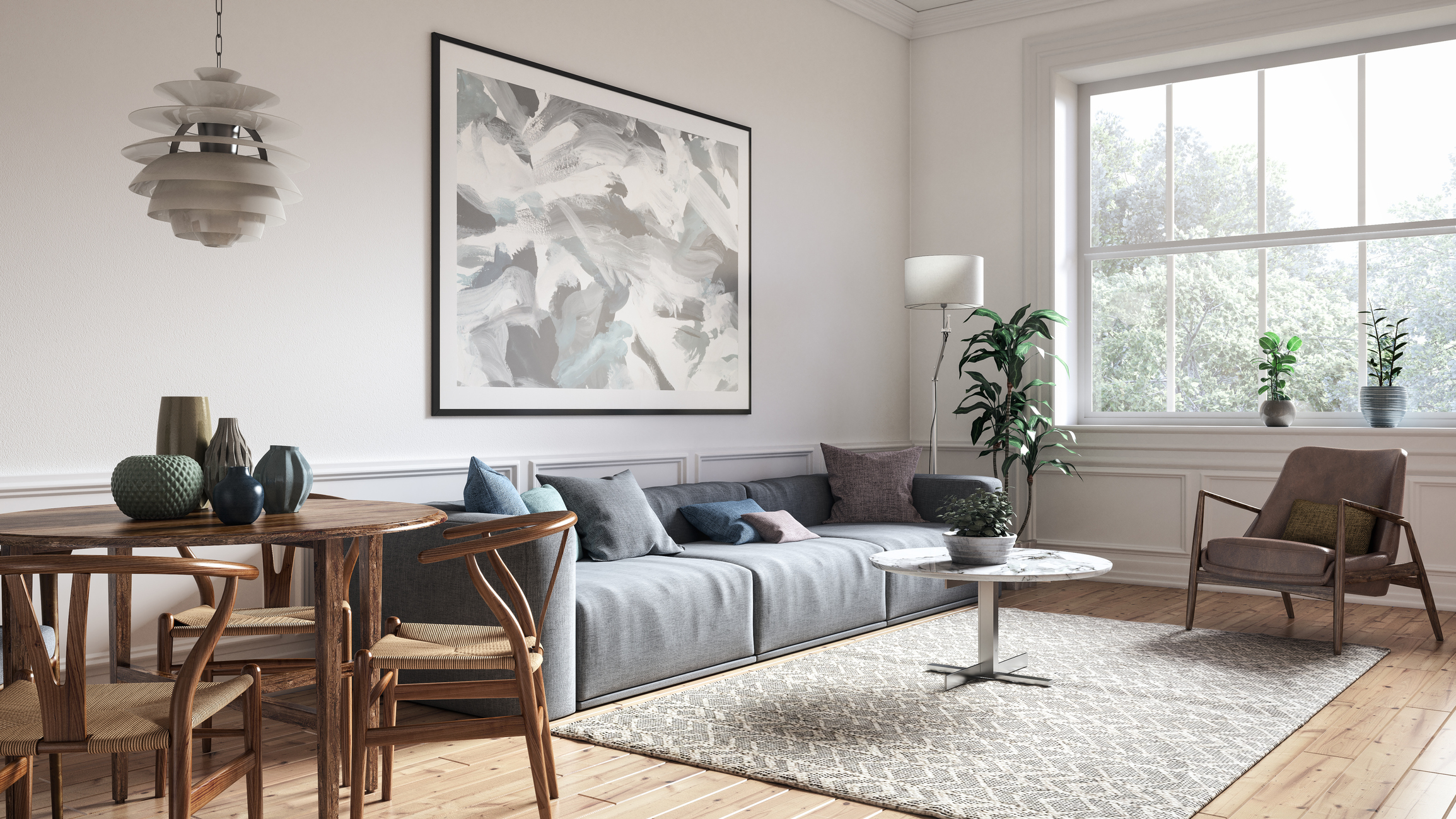 A spacious living room.