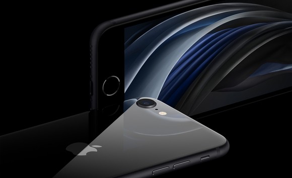 A black Apple iPhone, showing both sides of the device.