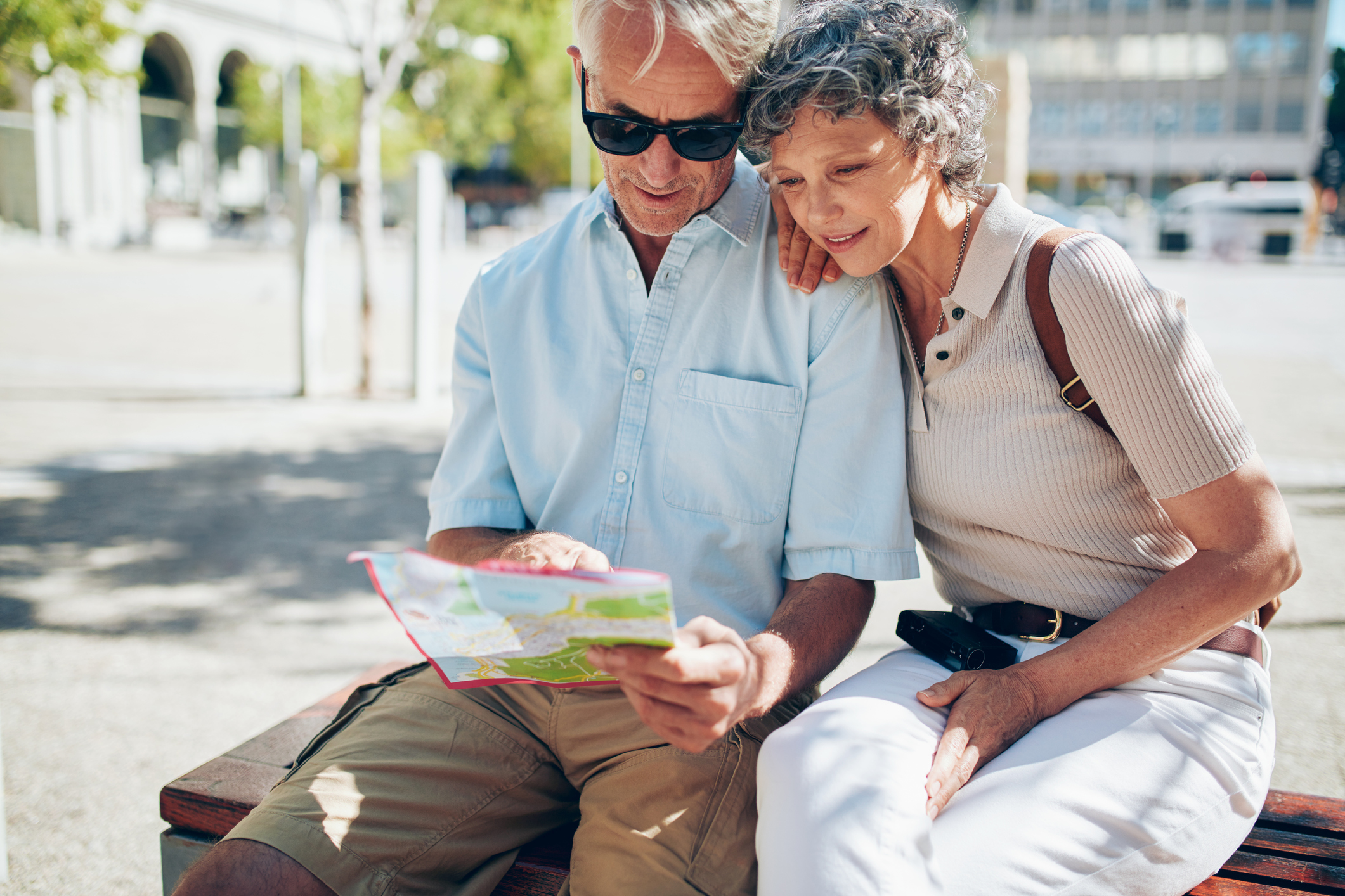 Couple looking at map