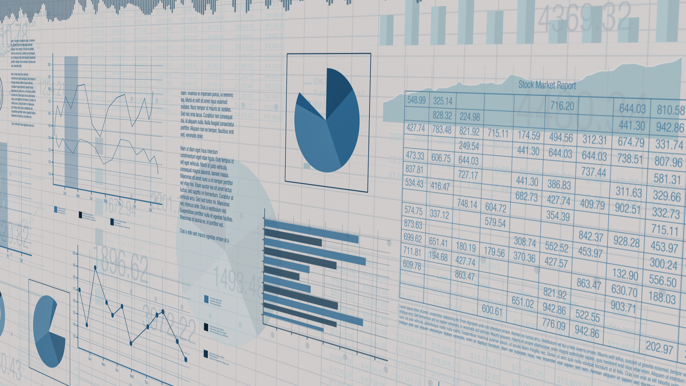 Graphs and tables on a spreadsheet. 