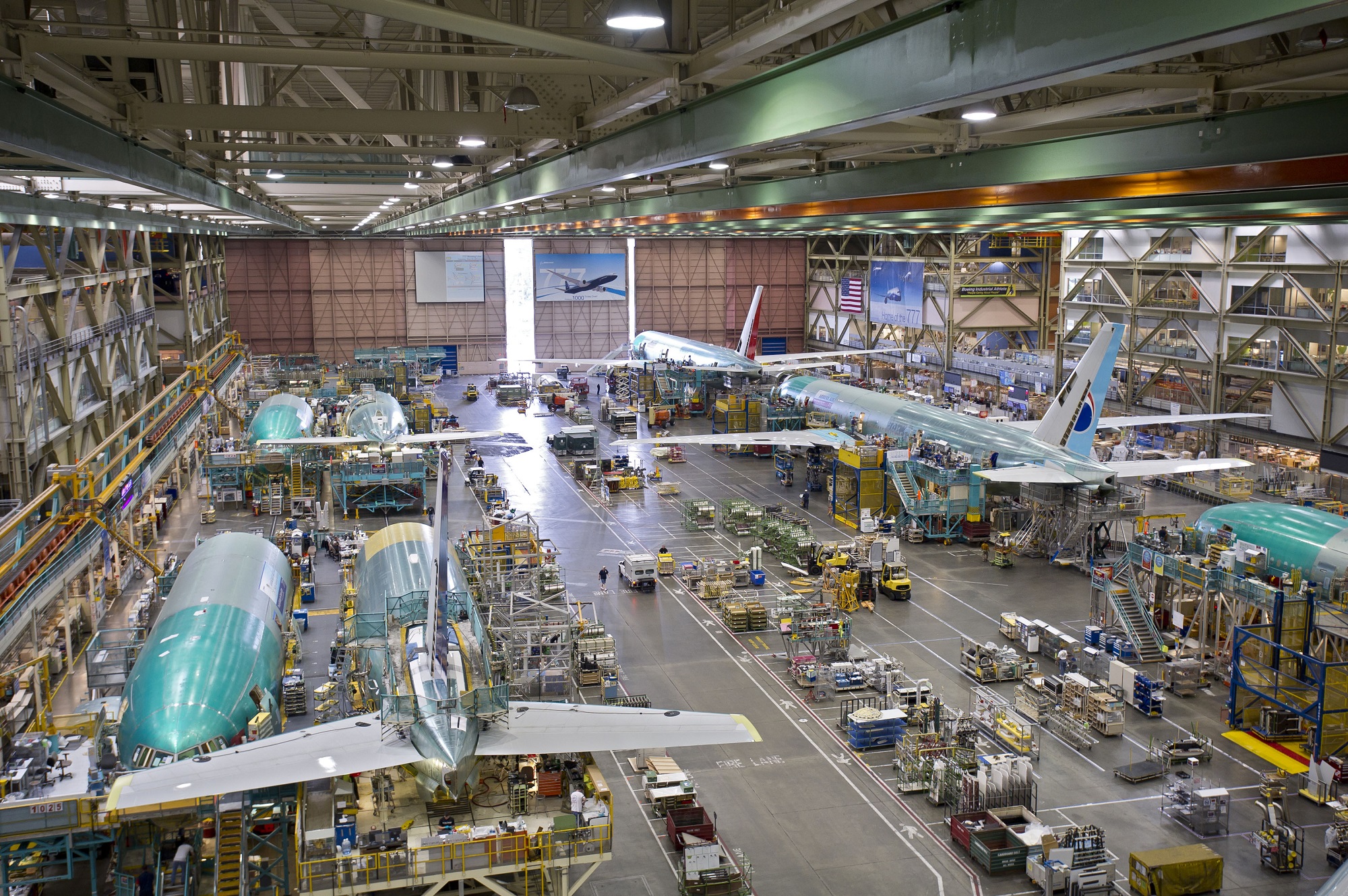 Boeing's 777 production line.