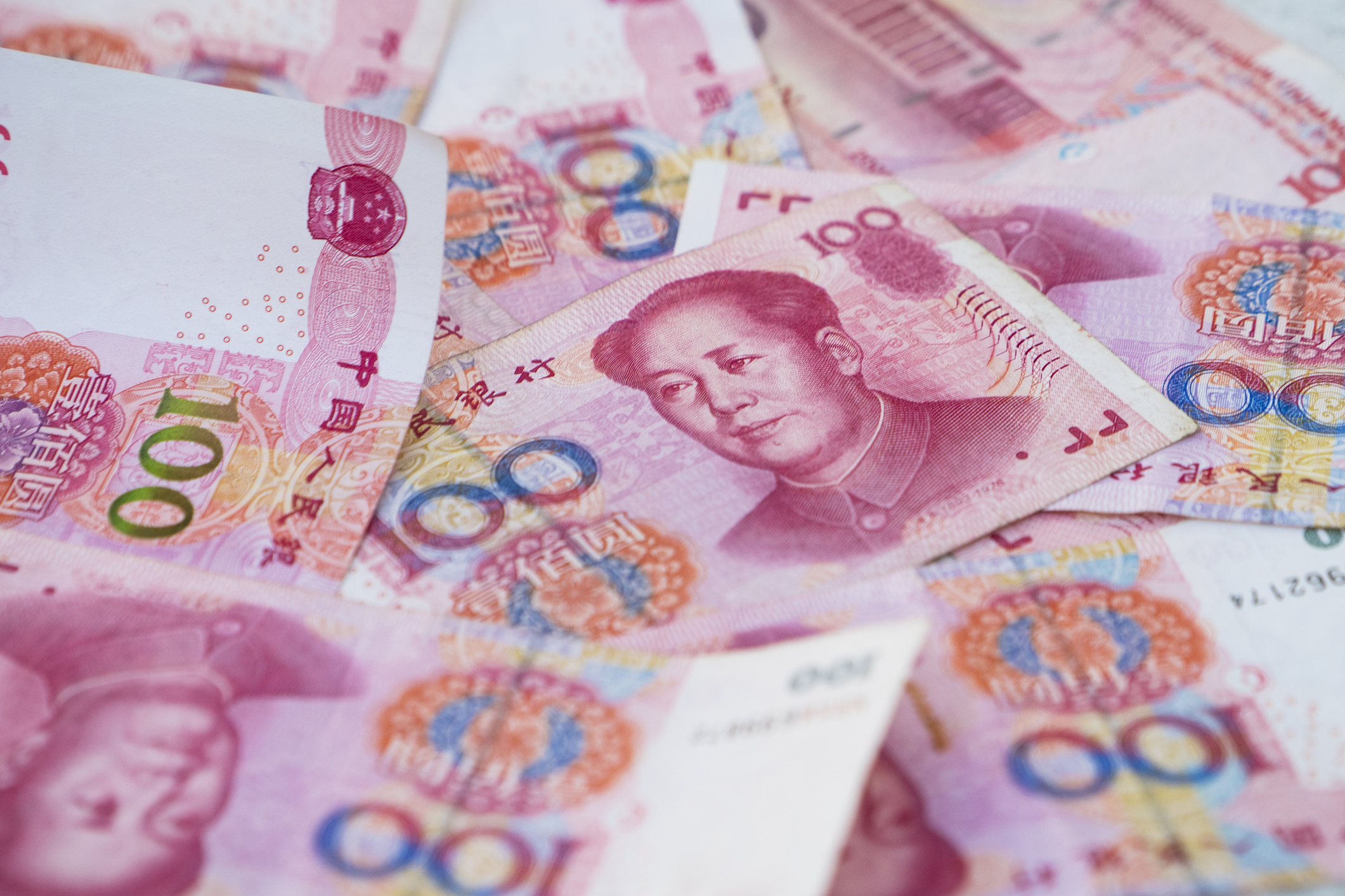 Chinese 100 yuan bills