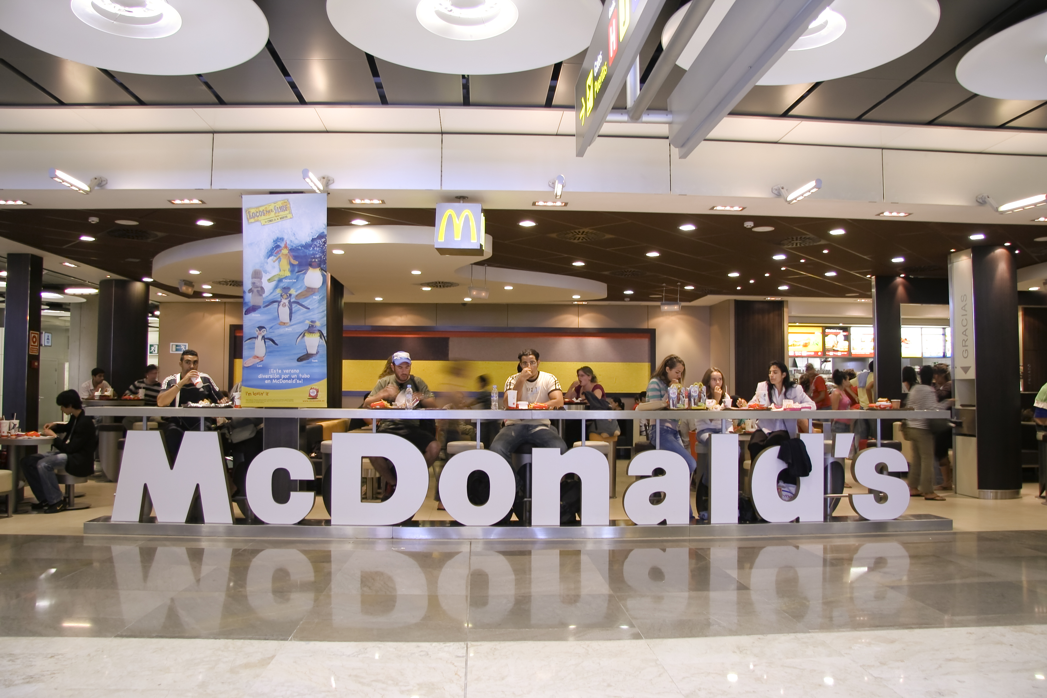 A McDonald's location in an airport.