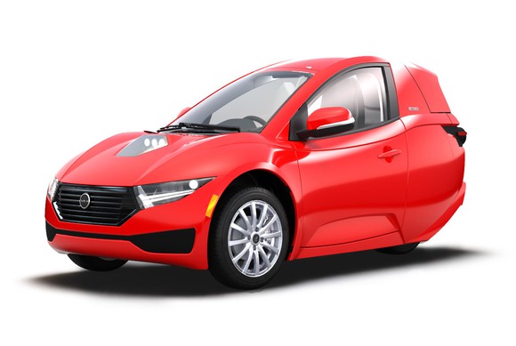 Red Solo electric car.