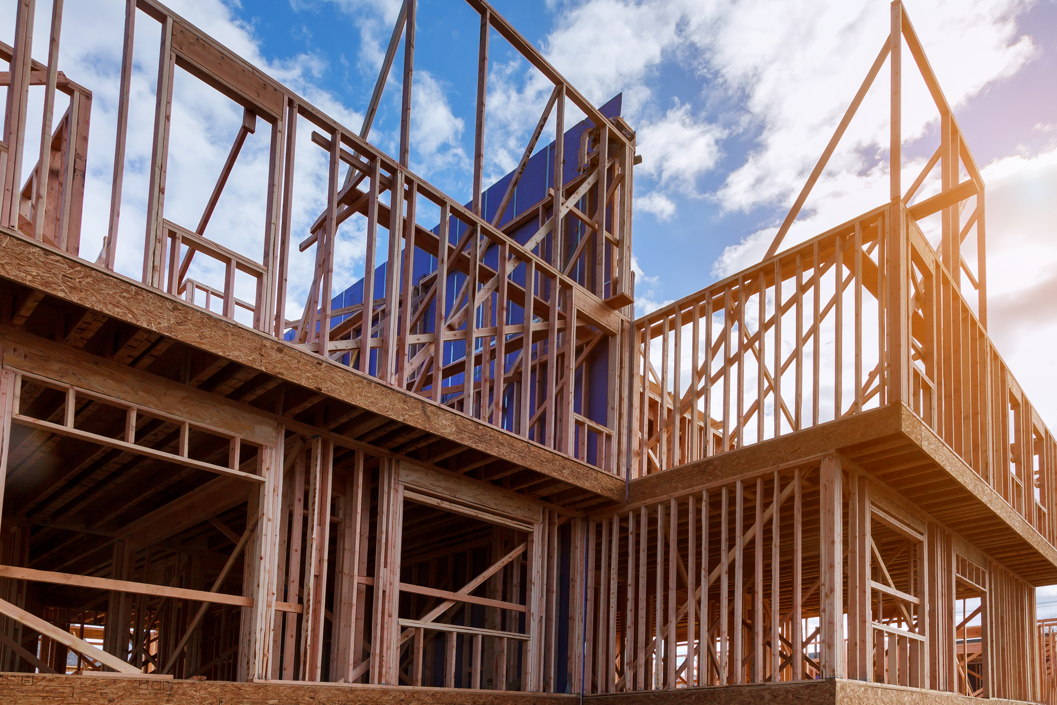 Framework of a house under construction