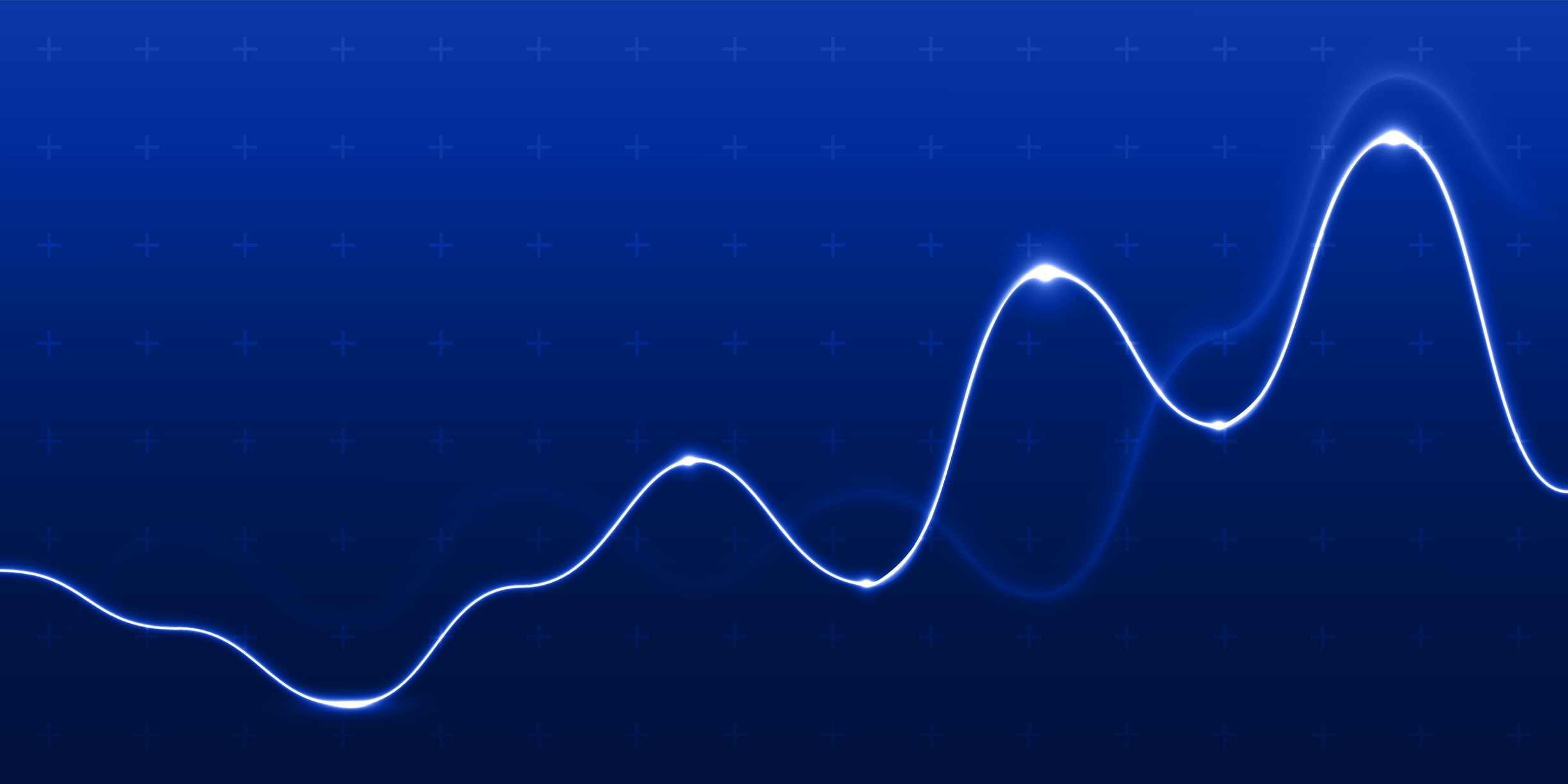 A white line graph on a blue background.