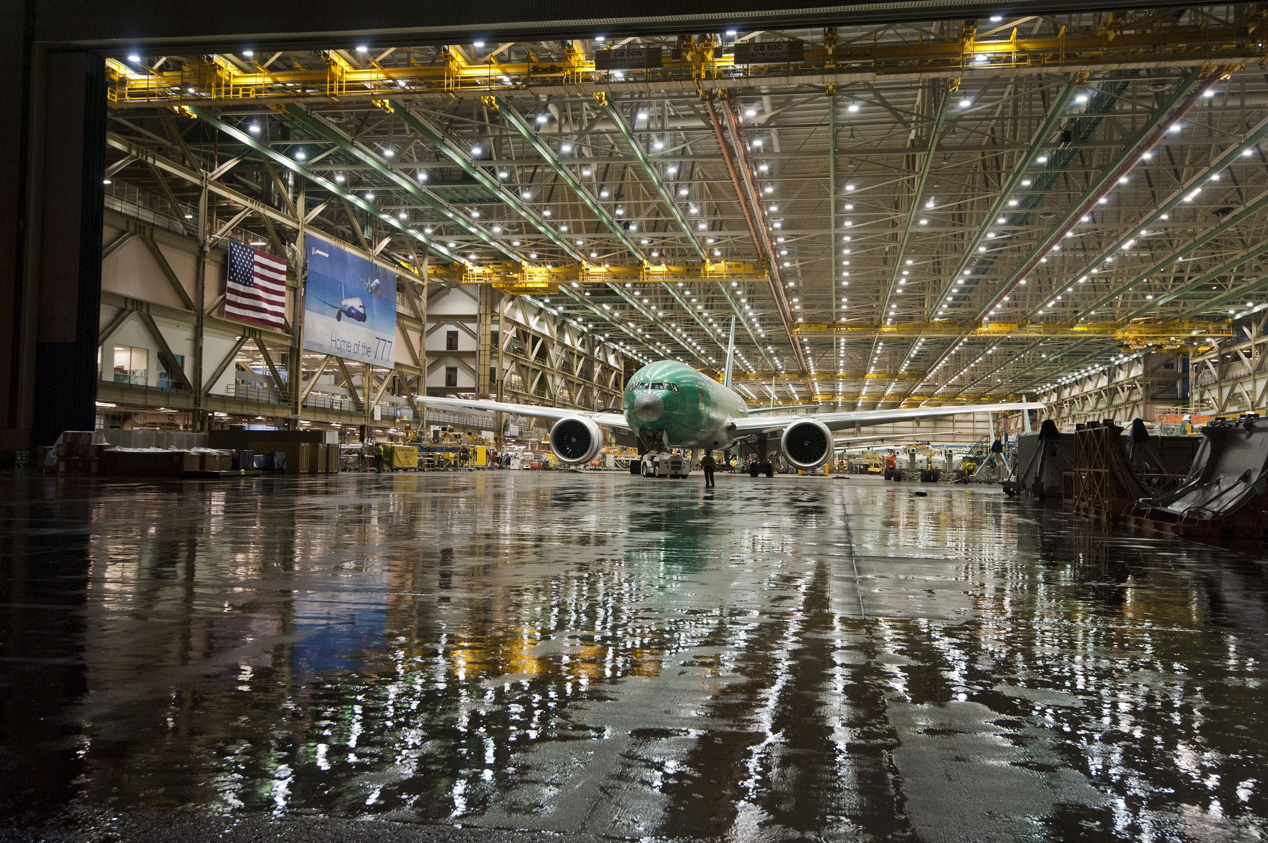 Boeing's 777 production line.