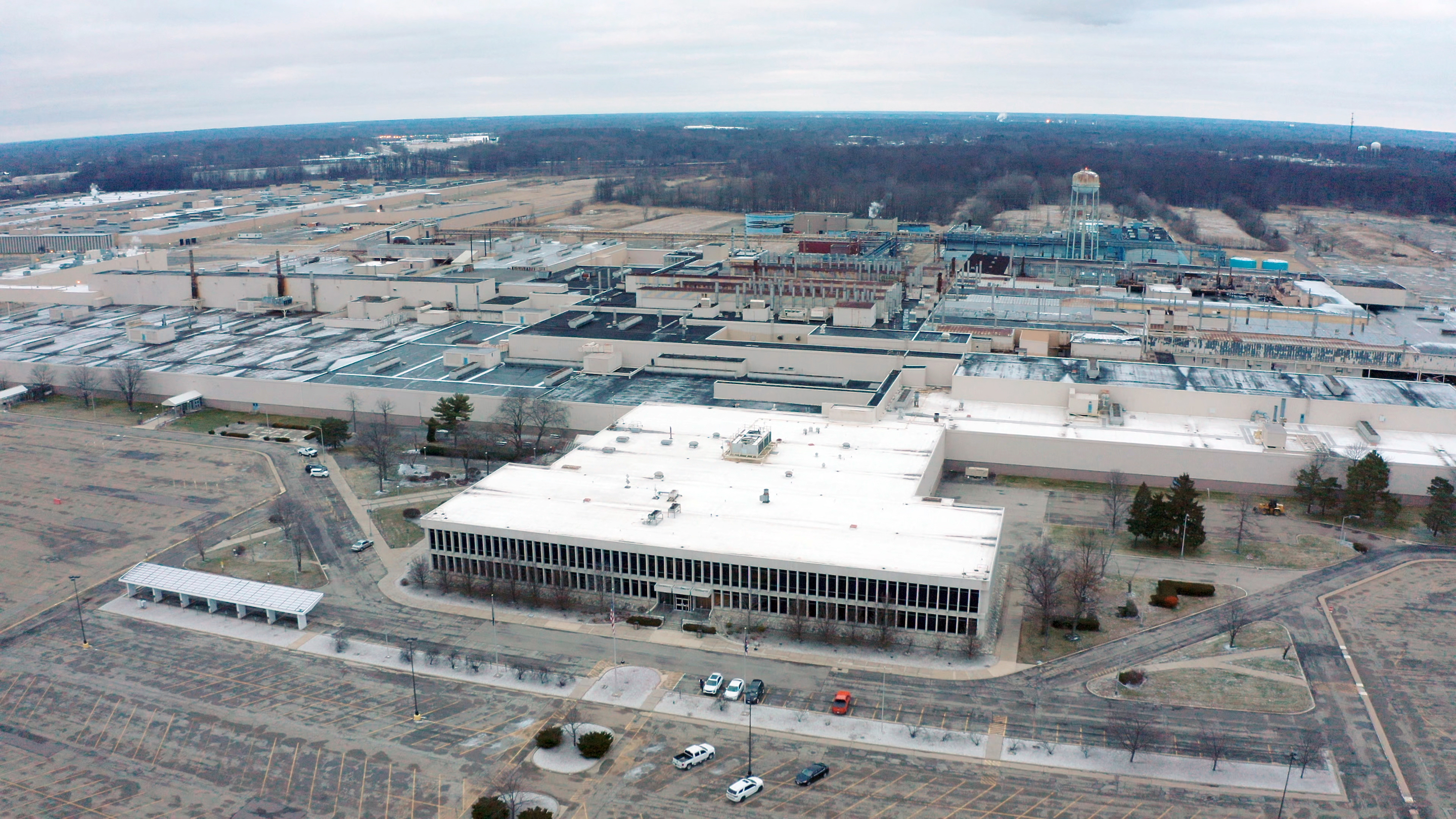 The former GM plant in Lordstown, Ohio, viewed from the air.