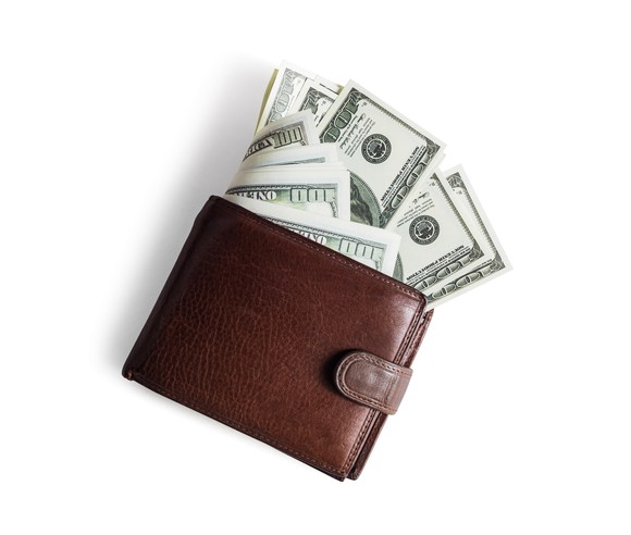 Wallet full of cash.