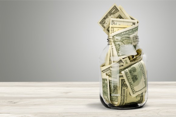 Money in a jar