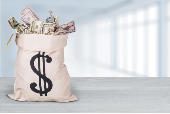 Dollars in a bag