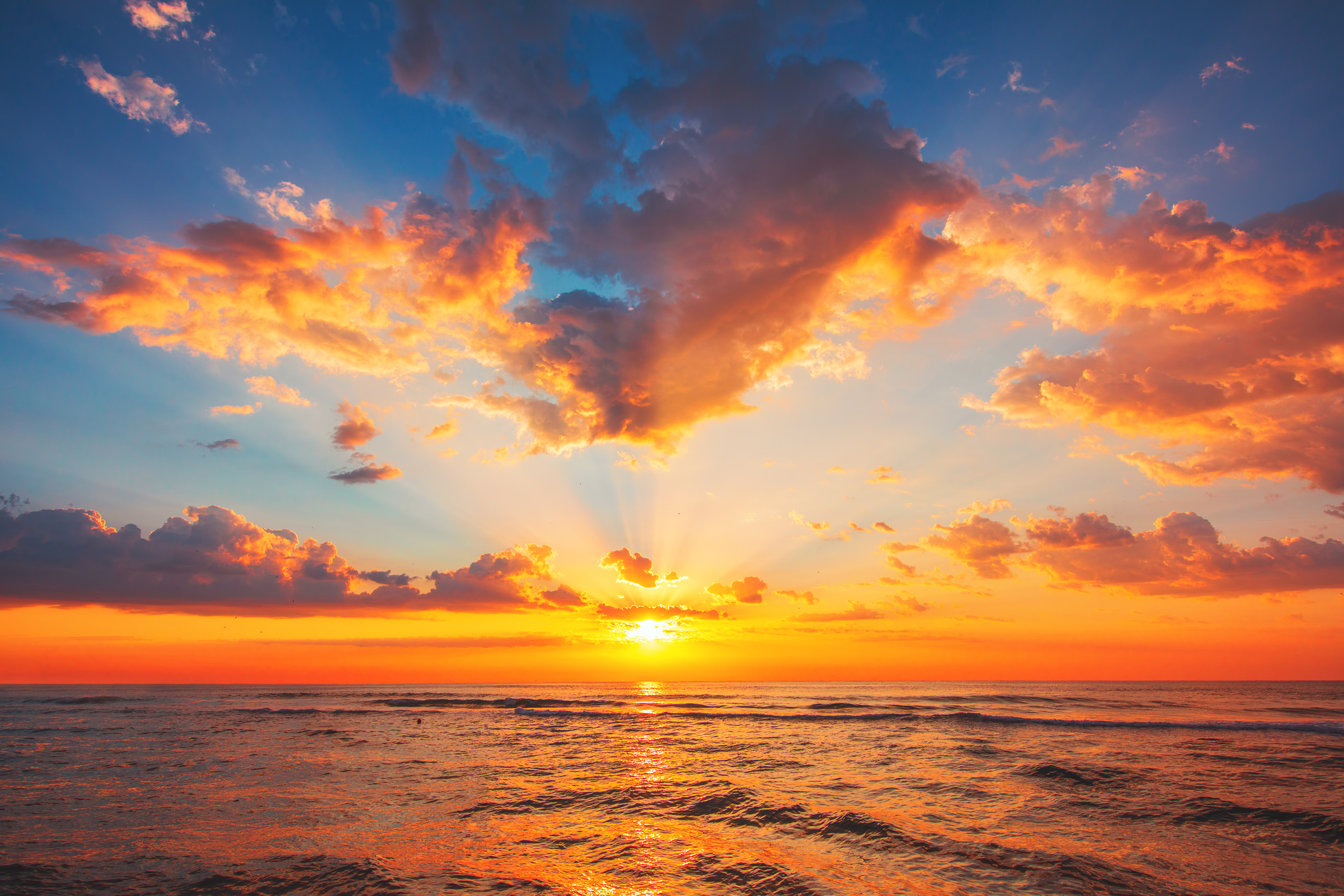 Sunset over the sea.