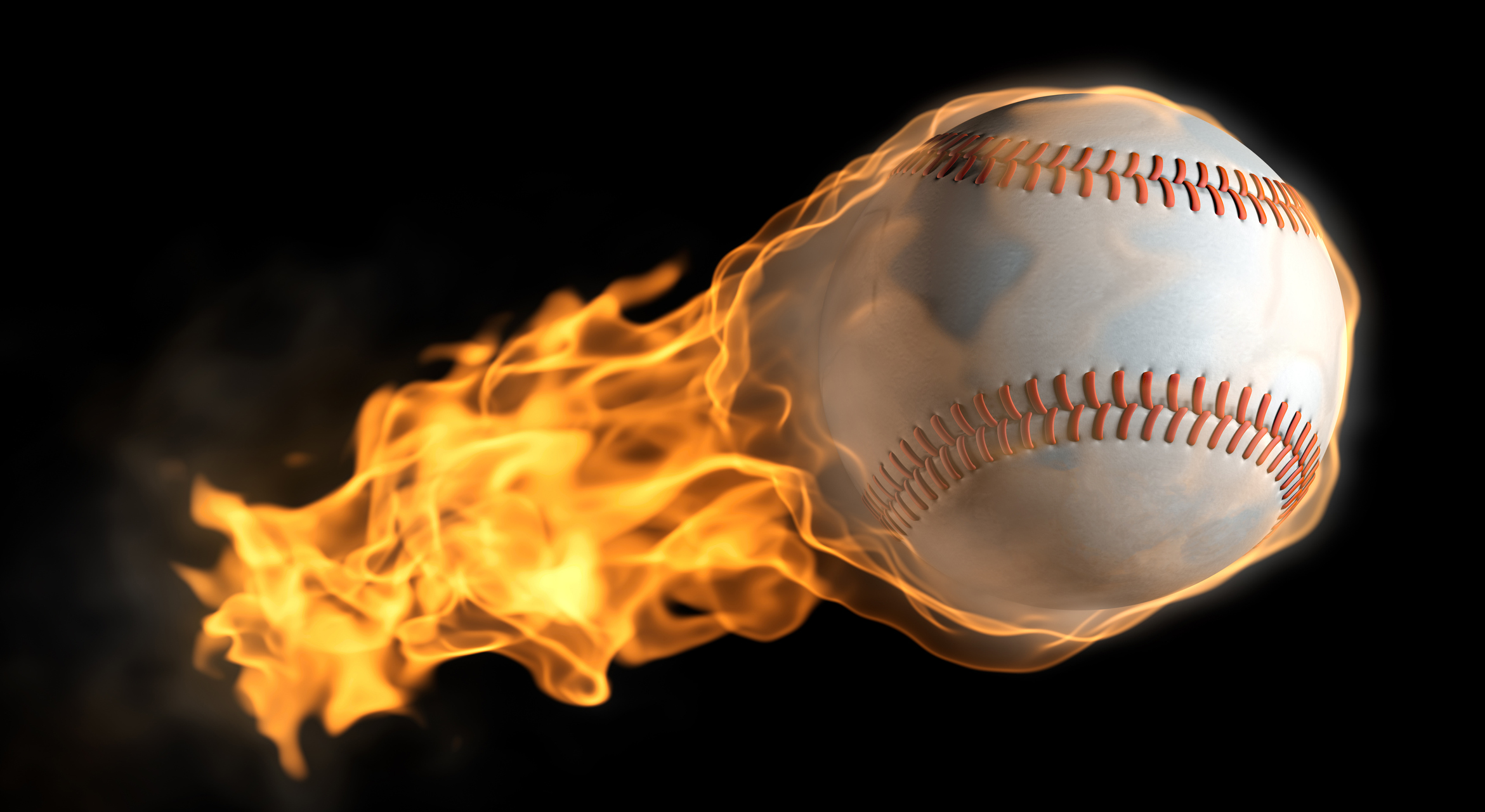 Baseball on fire