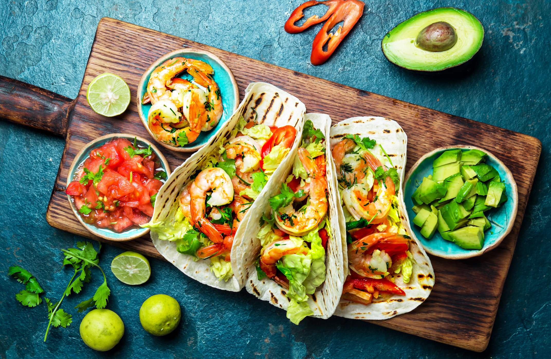 Various tacos.