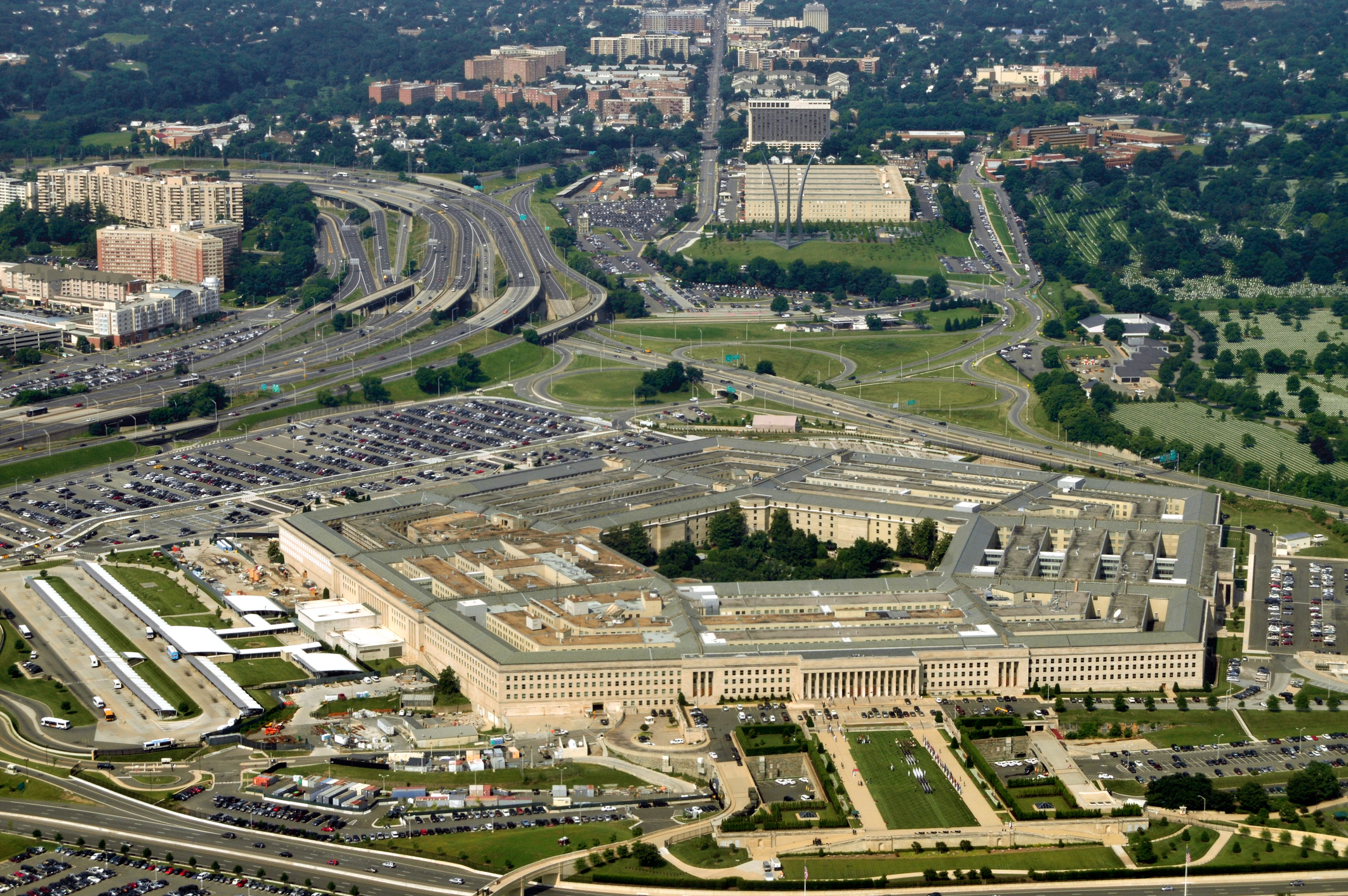 Aerial view of the Pentagon.
