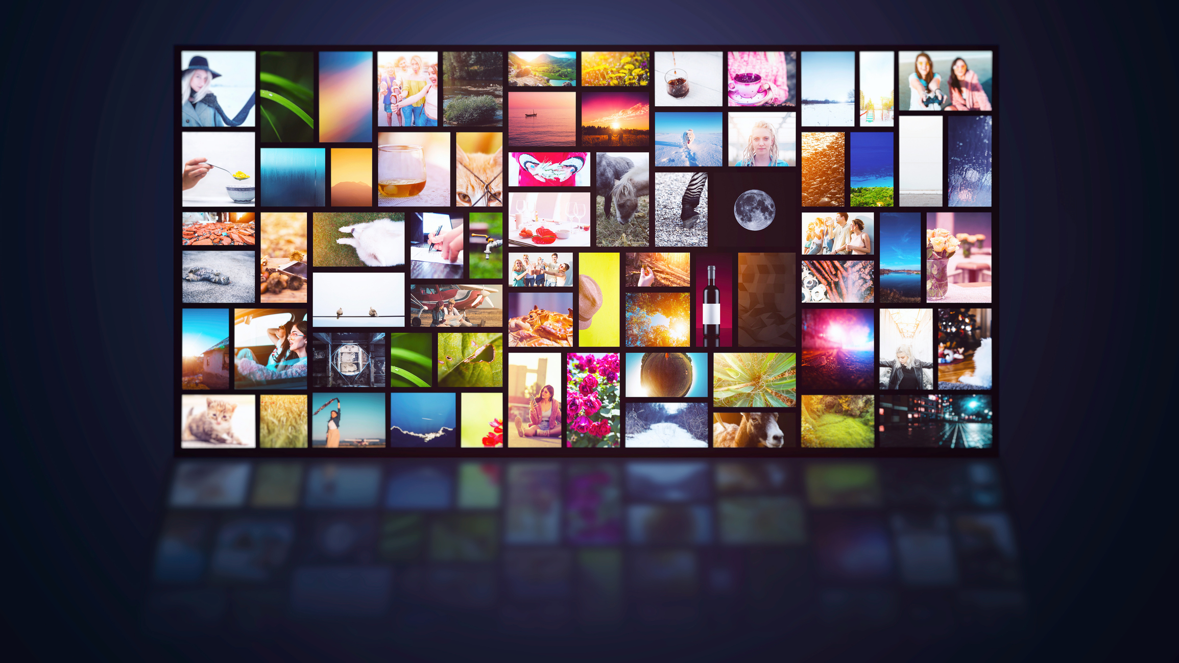 Various images scattered across a digital screen.