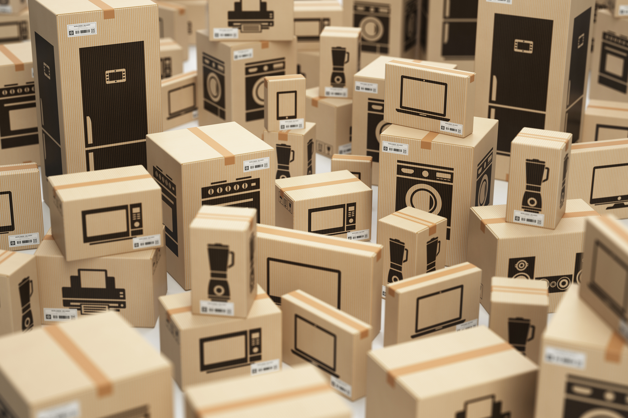 Boxes of home appliances.