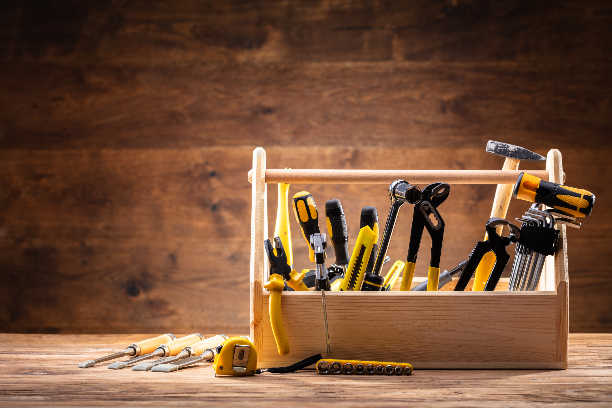 A do-it-yourself toolbox filled with tools