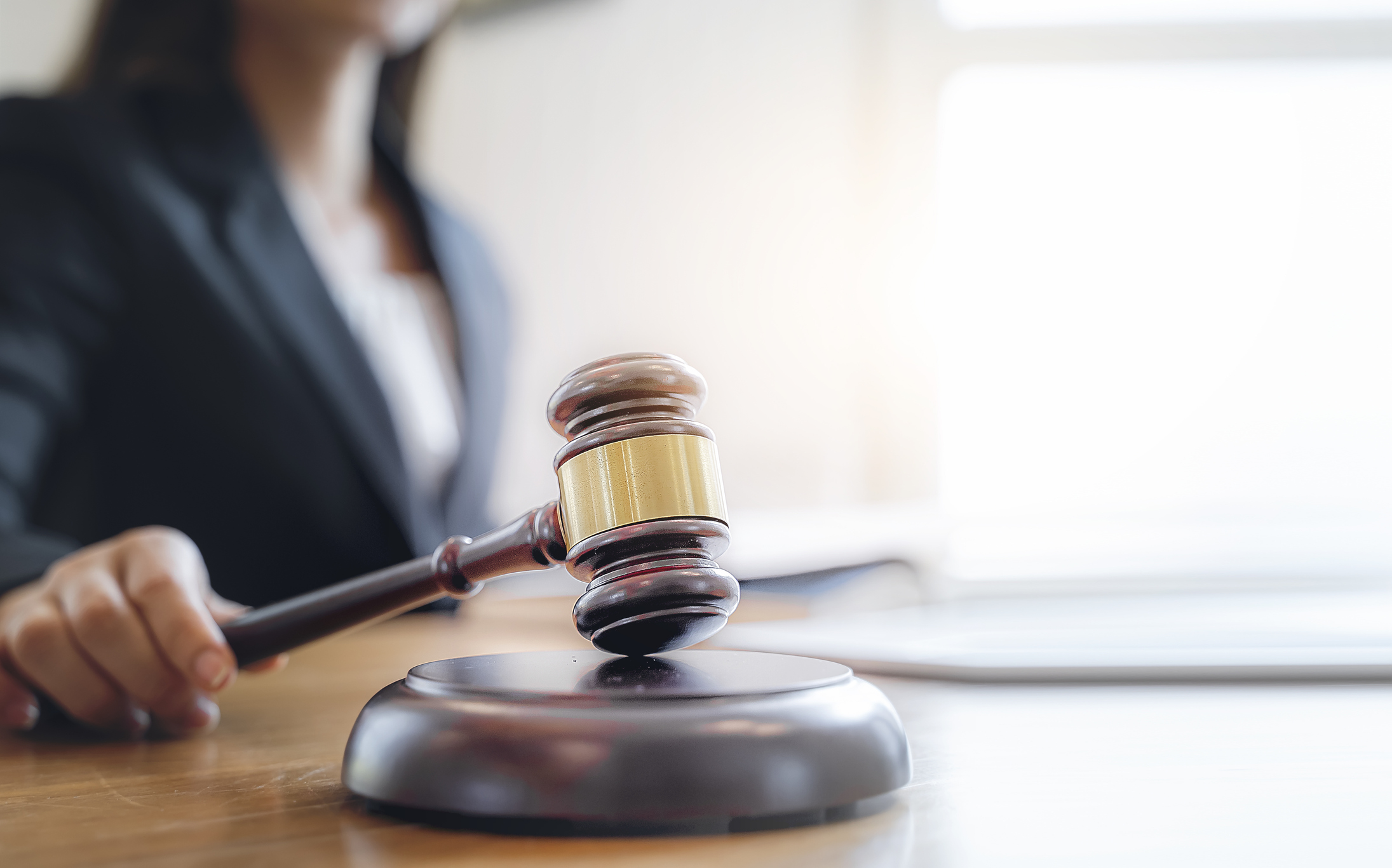 A judge banging a gavel