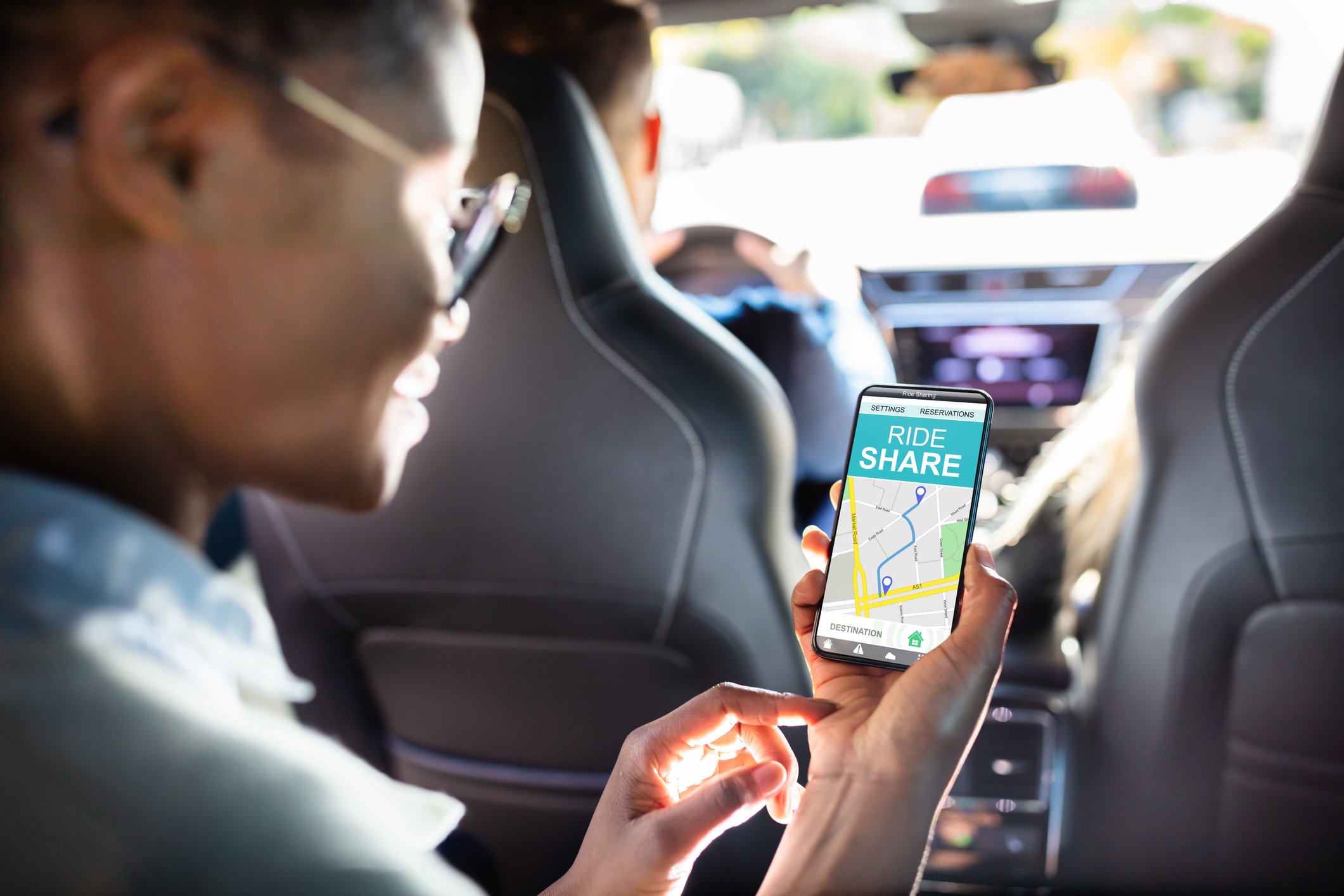 A customer on a rideshare app.