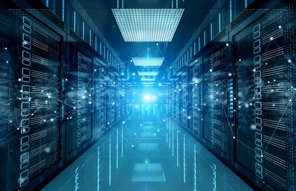Computer network inside of a data center.