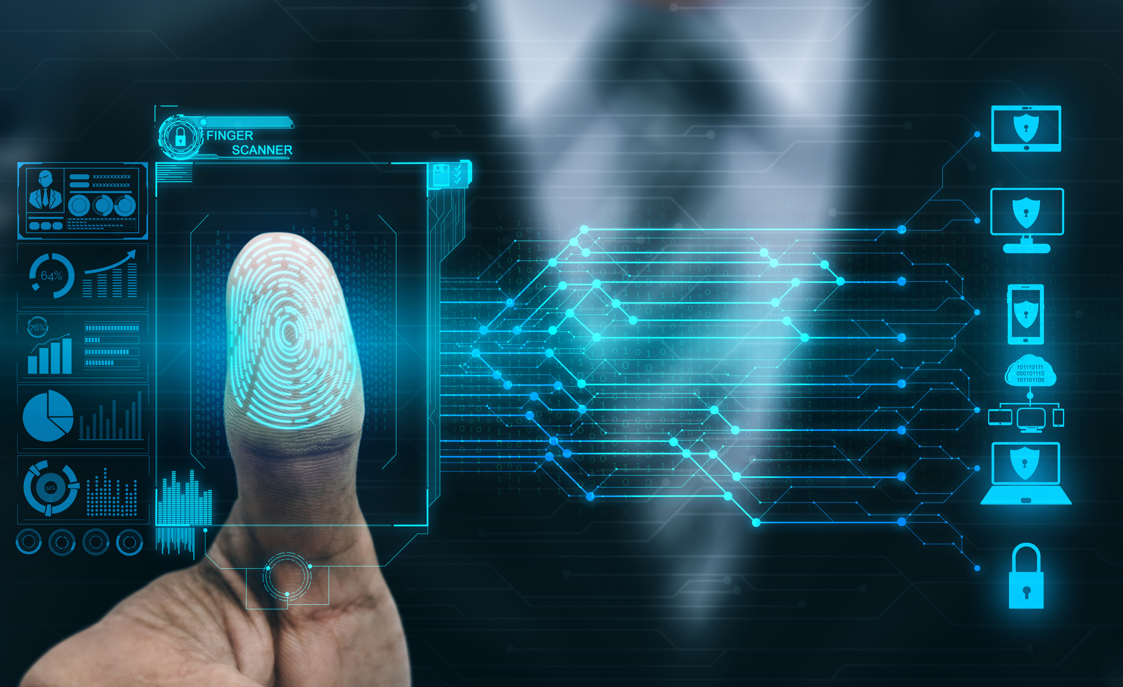 A fingerprint being digitally scanned to verify identity.