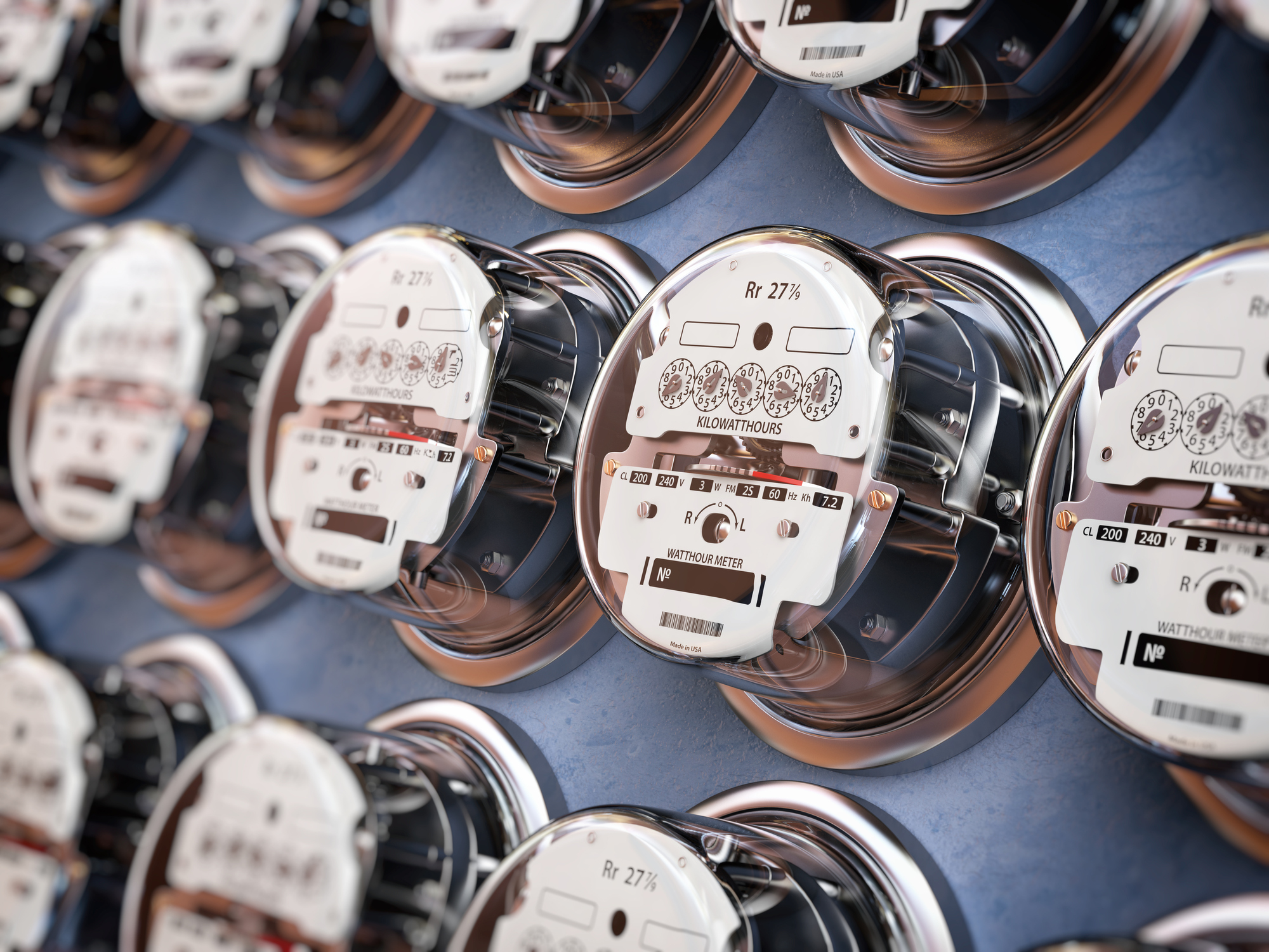 Electric Utility Meter Power Use Green Energy Renwable Wind Solar Coal Getty