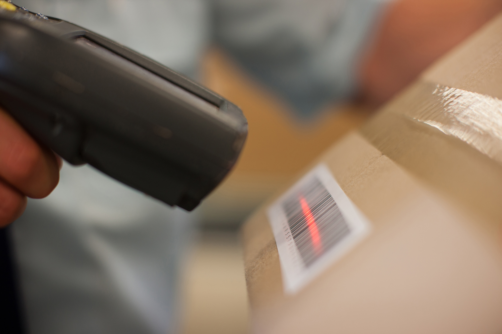 A barcode reader.