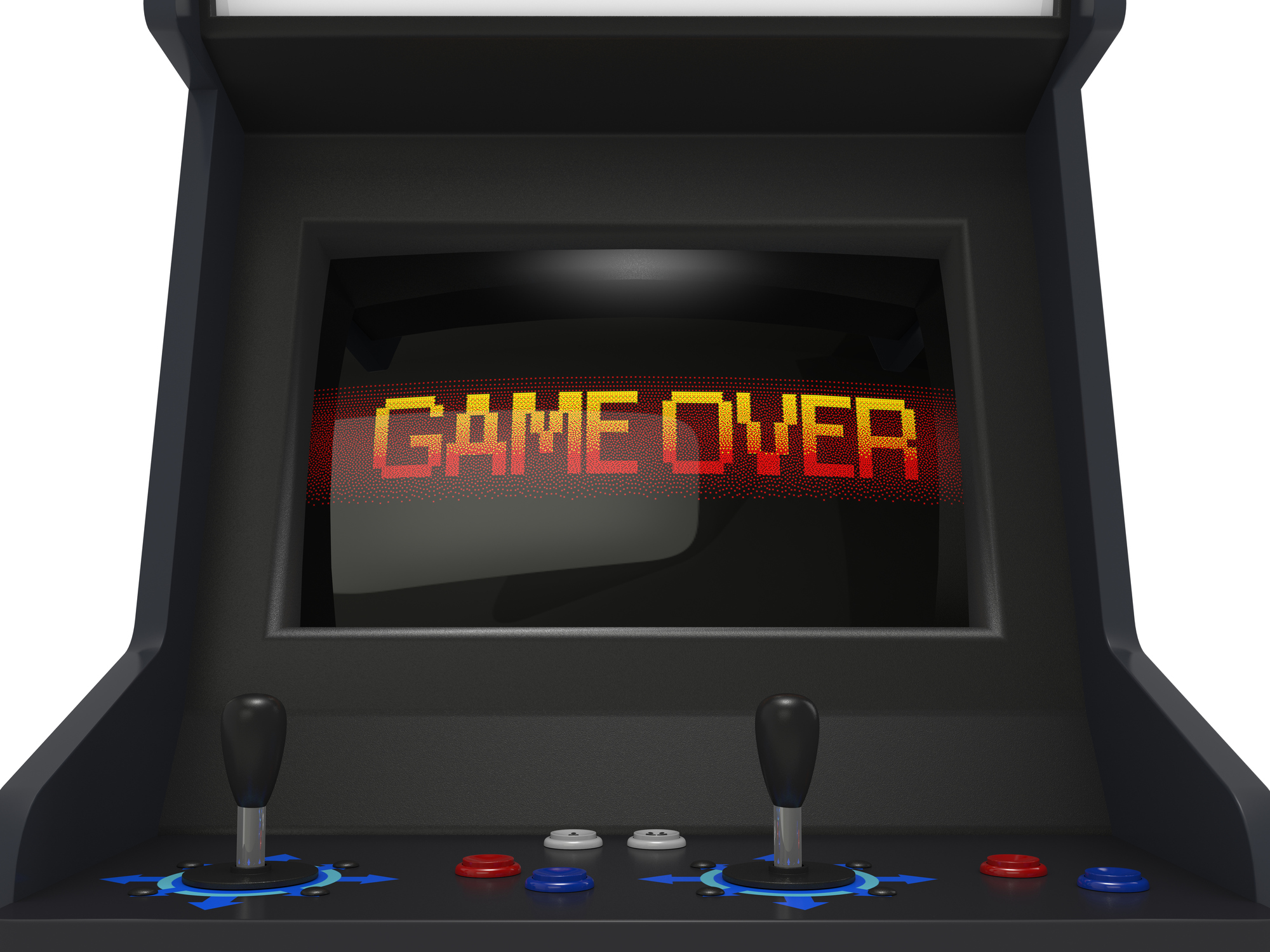 Arcade game with screen reading Game Over