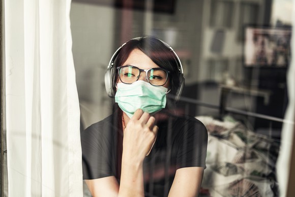 Woman in isolation during covid-19.