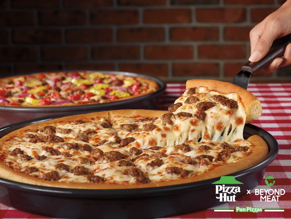 Beyond Pan Pizzas from Pizza Hut and Beyond Meat.