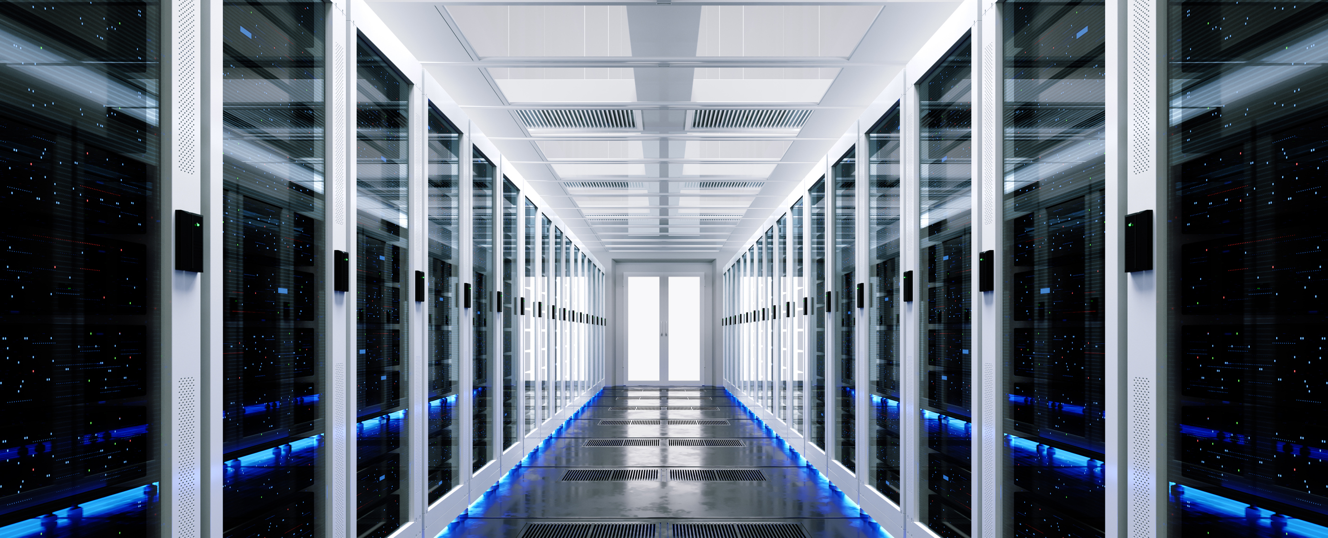 Data server racks in center