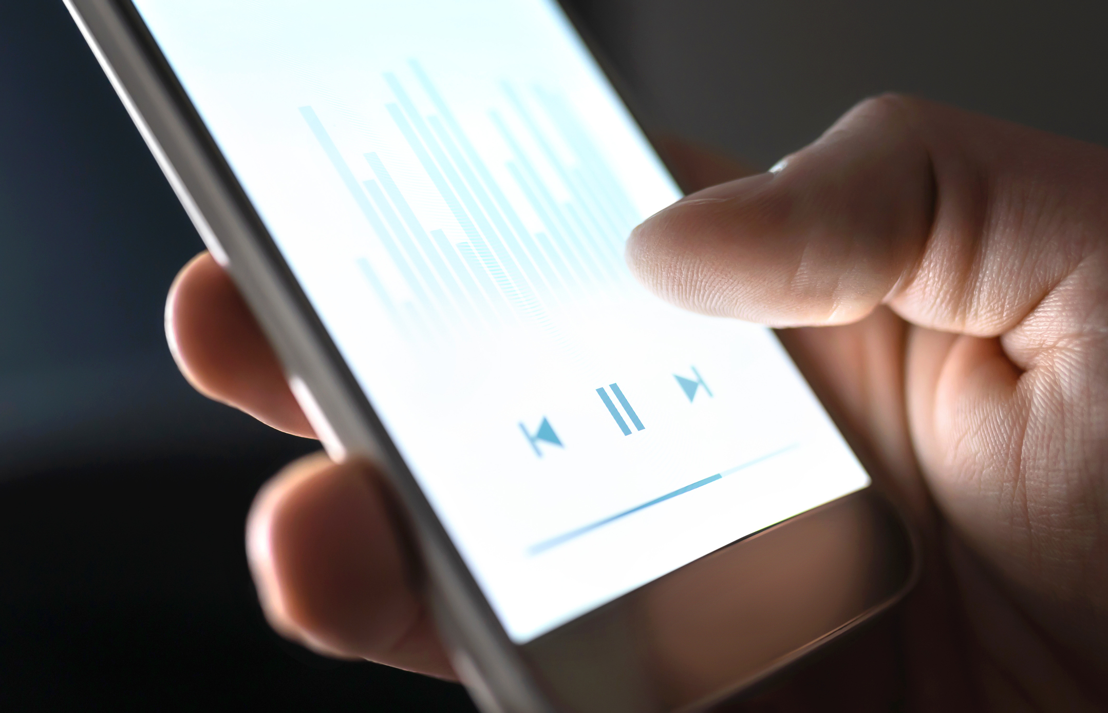 A music streaming app on a smartphone.